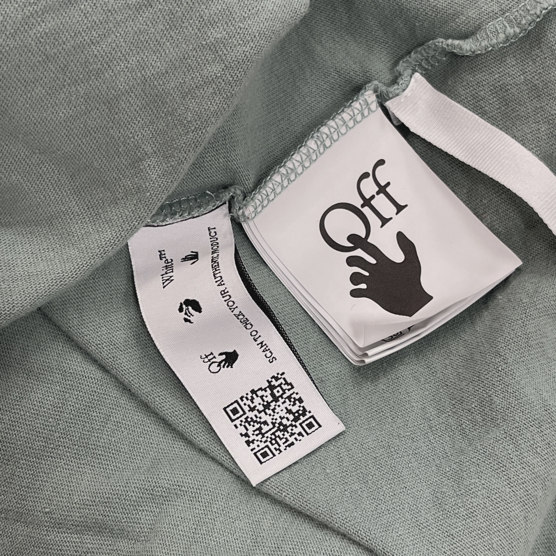 Off-White Graffiti Logo T-Shirt in a jade green colorway • Pre-Owned [2216] 4