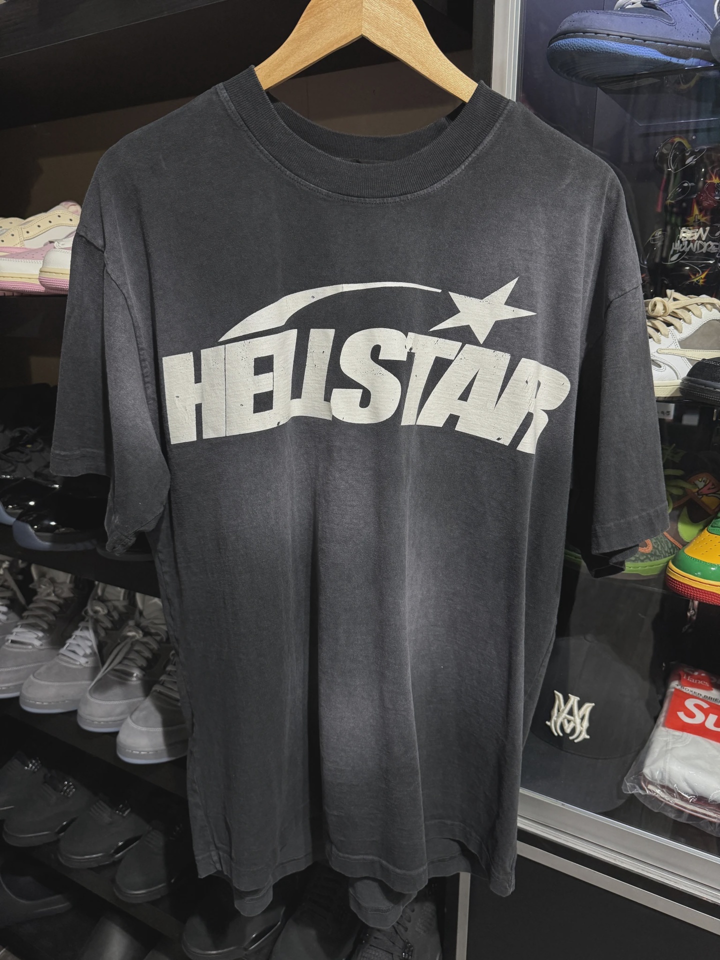 Hellstar Classic Logo Grey Tee L • Pre-Owned [2247]