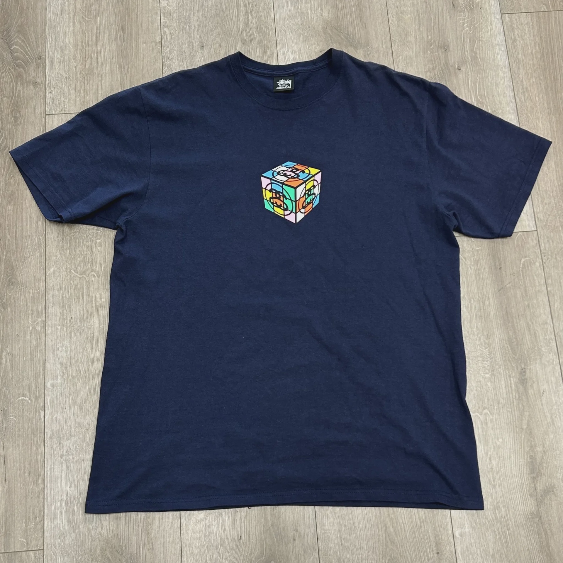 Stussy Cube Tee 'Navy' • Pre-Owned [8341]