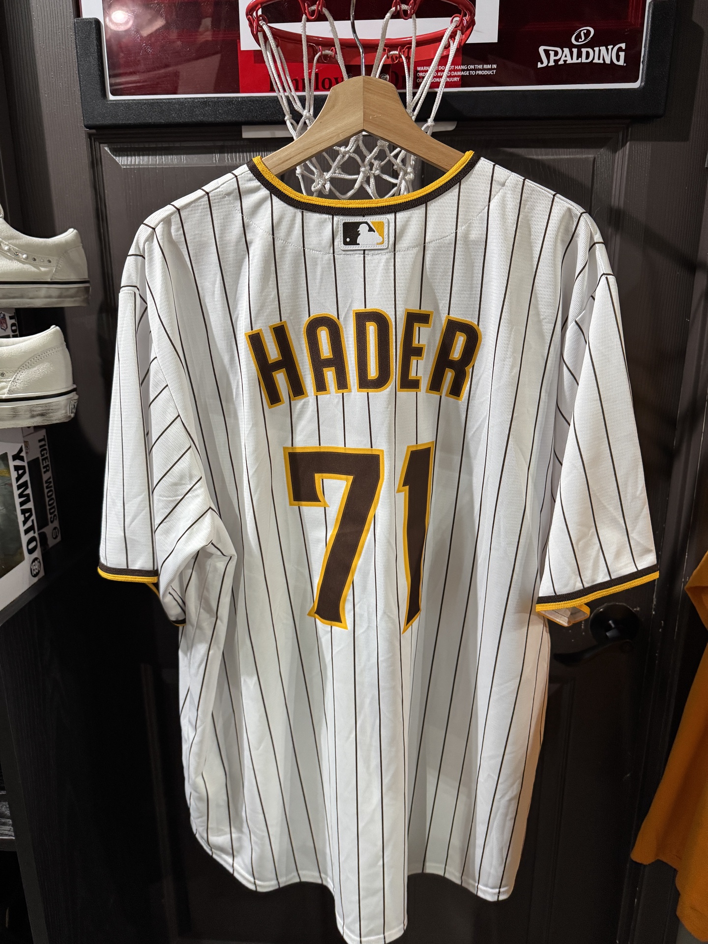 Nike San Diego Padres Jersey 'Hader' Brown Gold Pinstripe 2