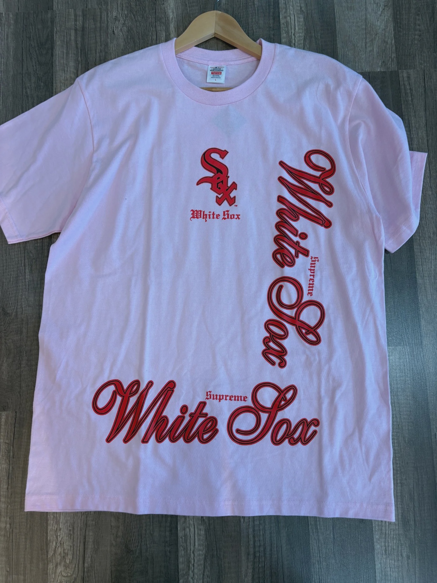 Supreme White Sox Pink Tee • Brand New [0393] - photo 1