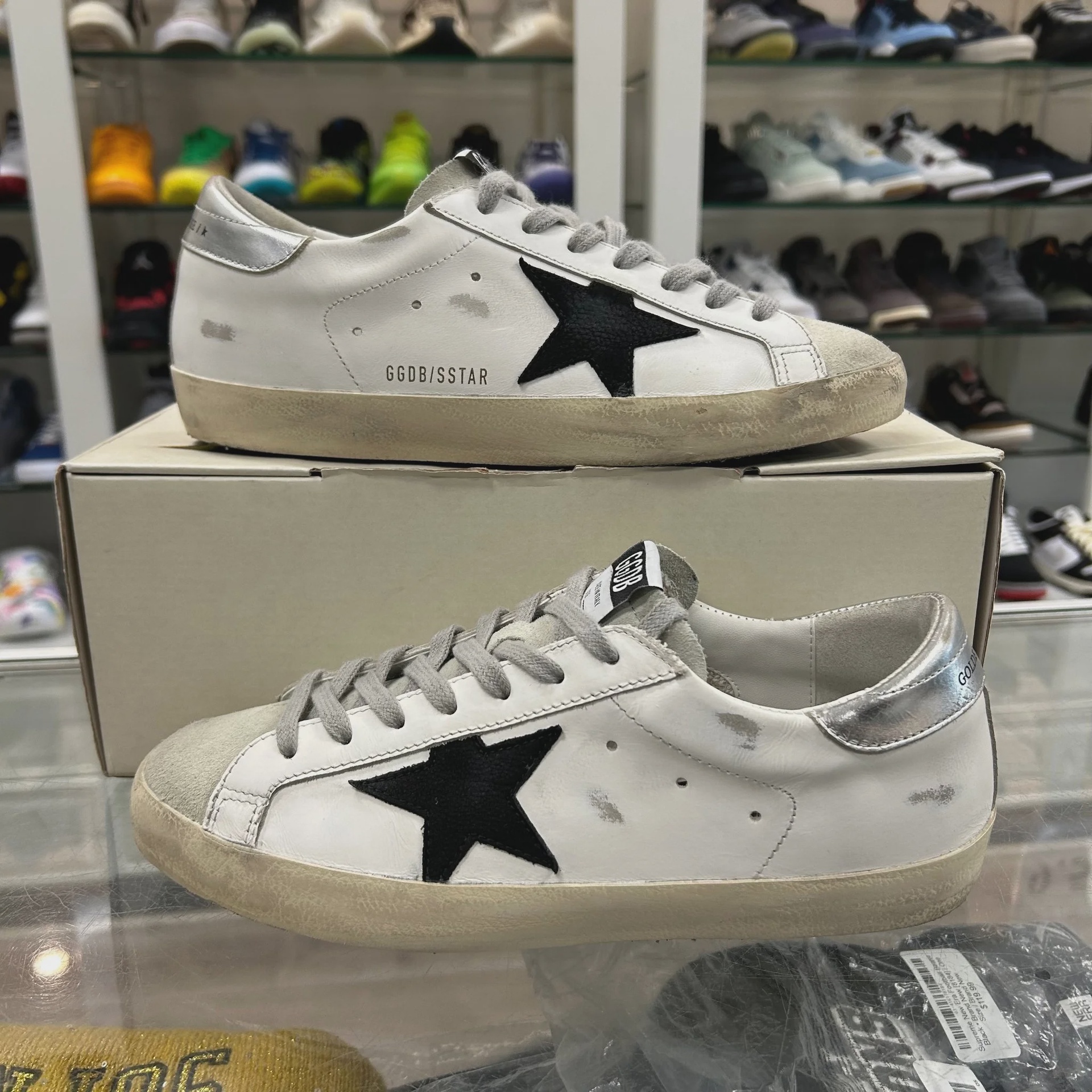 Golden Goose Golden Goose Men's Super-Star 'White Leather Black Nubuck Star' - Size US M 8