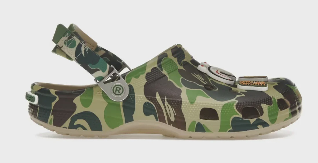 A Bathing Ape Crocs Classic Clog A Bathing Ape ABC Camo Green - Size US M 9