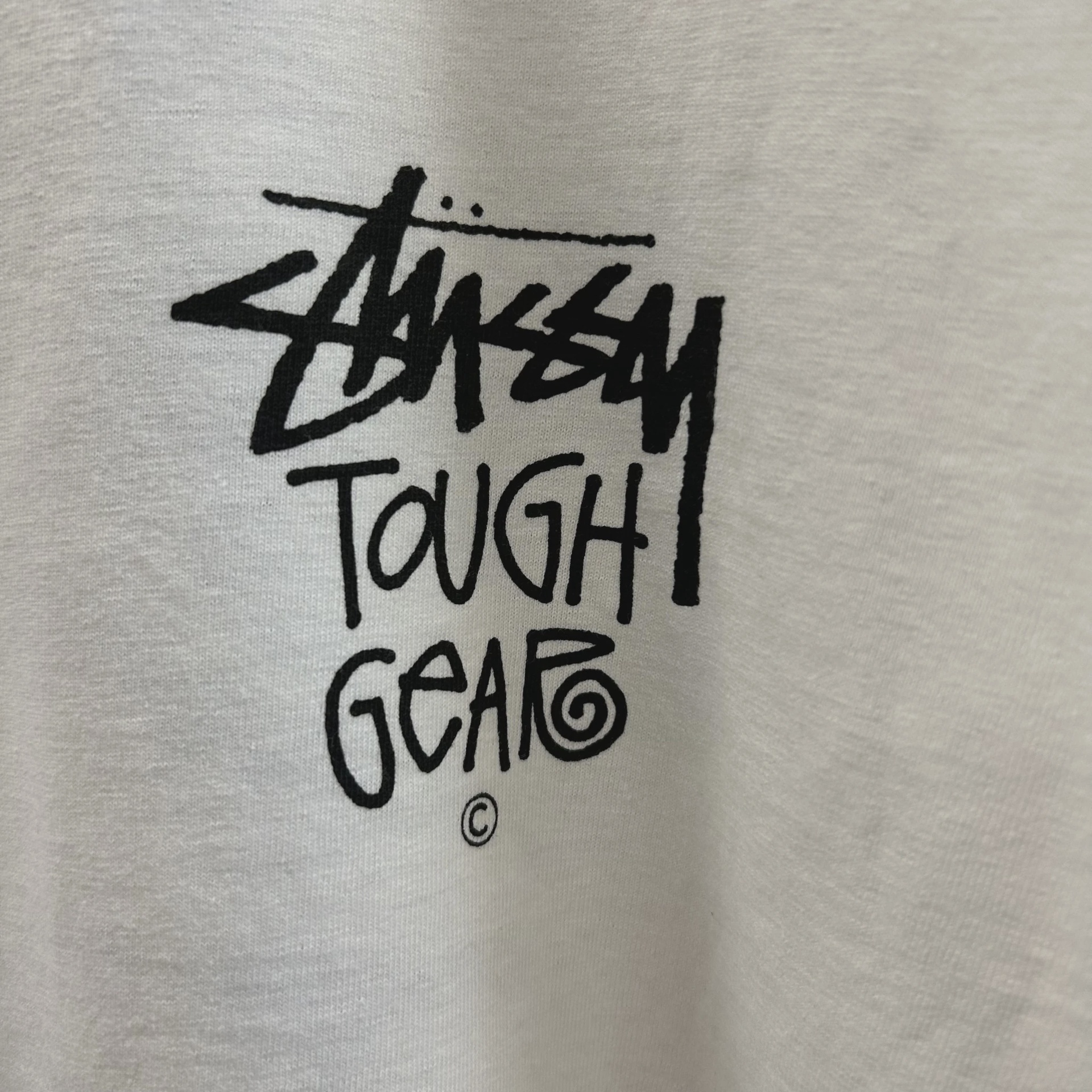 Stussy Tough Gear white tee • Pre-Owned [5939] 5