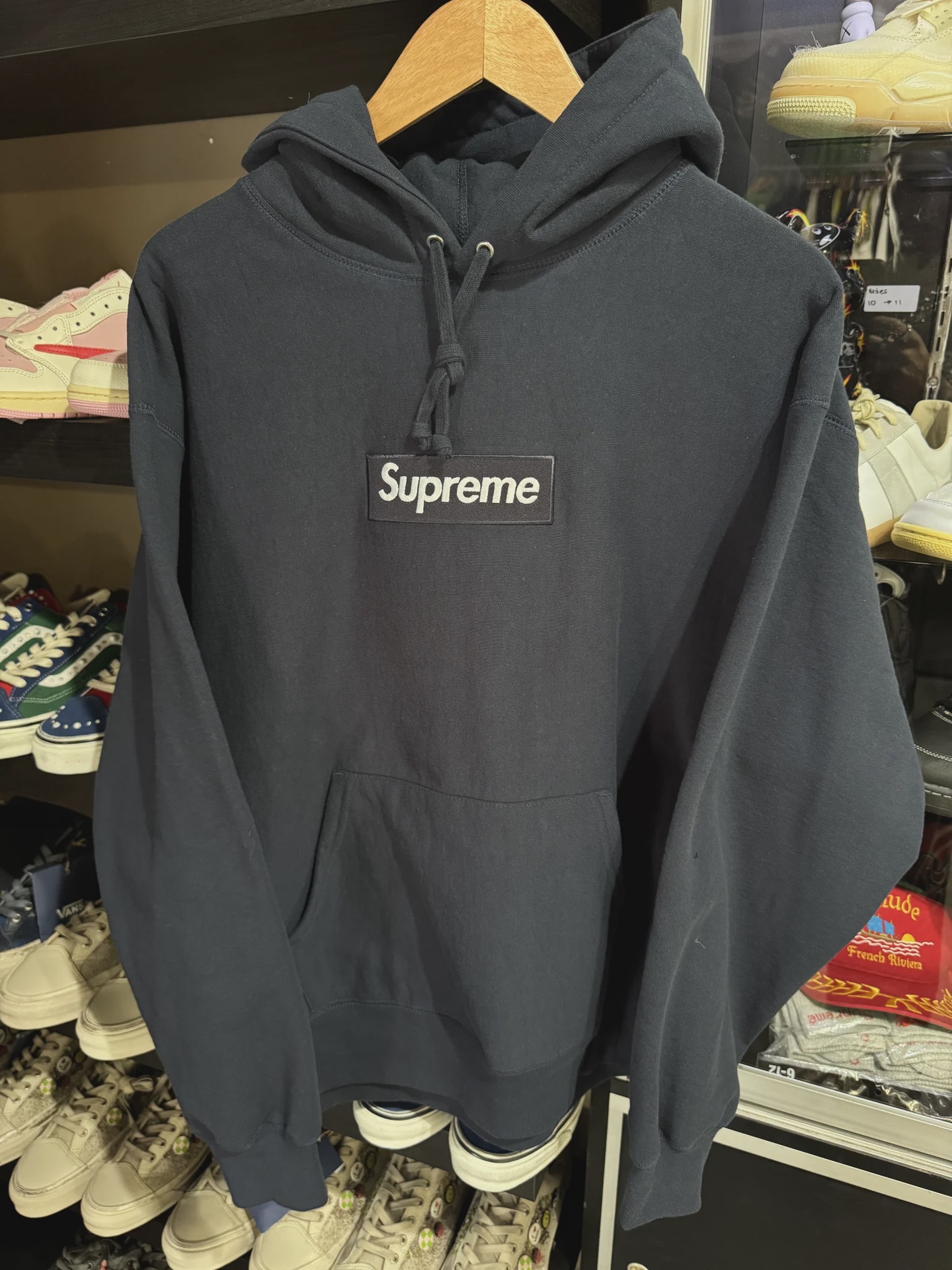 Supreme Box Logo Hooded Sweatshirt Navy FW25 • Brand New [0567] - photo 1