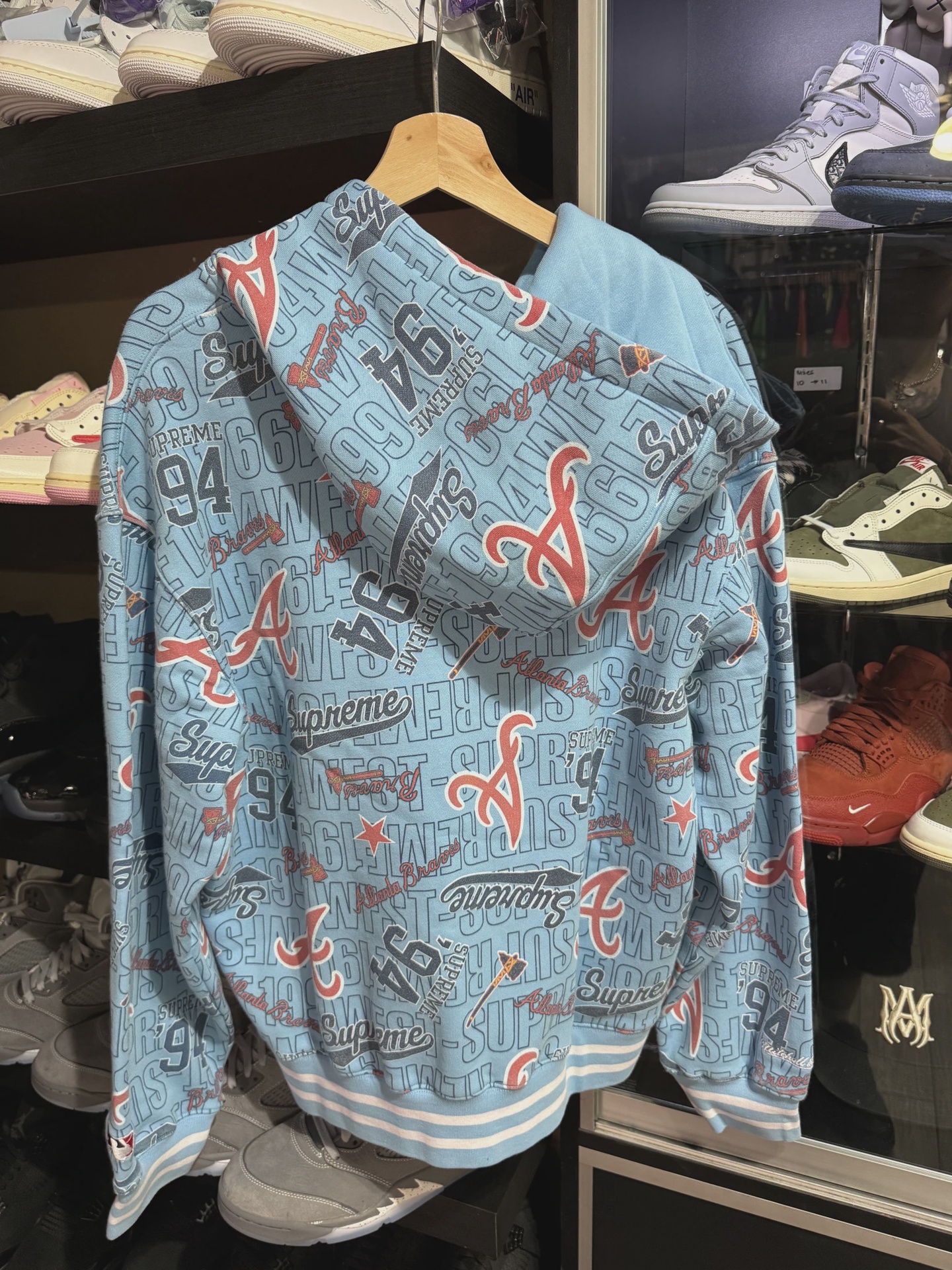 Supreme Mitchell & Ness Teams Zip Up Hooded Sweatshirt Blue size M • Brand New [6449] - photo 2