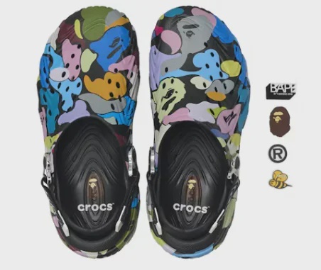 A Bathing Ape Crocs Echo II Clog Bape Black - Size US M 11