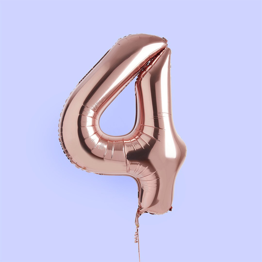 Hootyballoo - Rose Gold Number Foil 34" Balloon