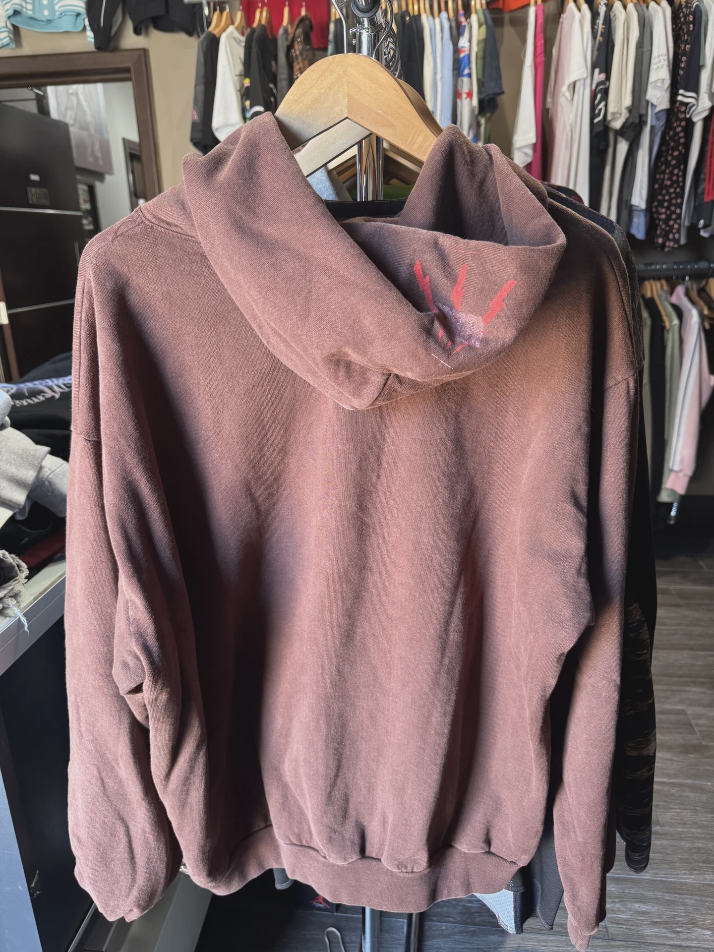 Sp5der Pink Logo Brown Hoodie L • Pre-Owned [5183] - photo 2