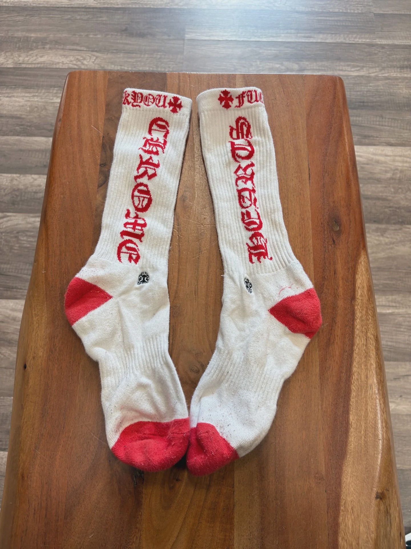 Chrome Hearts Chrome Hearts Red Letter Socks - Size One Size