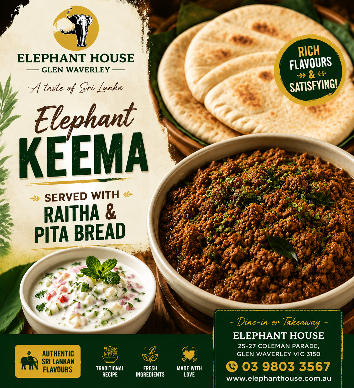 Keema & Raita with Flat Bread (only on shop visits)