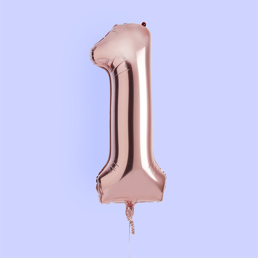 Hootyballoo - Rose Gold Number Foil 34" Balloon
