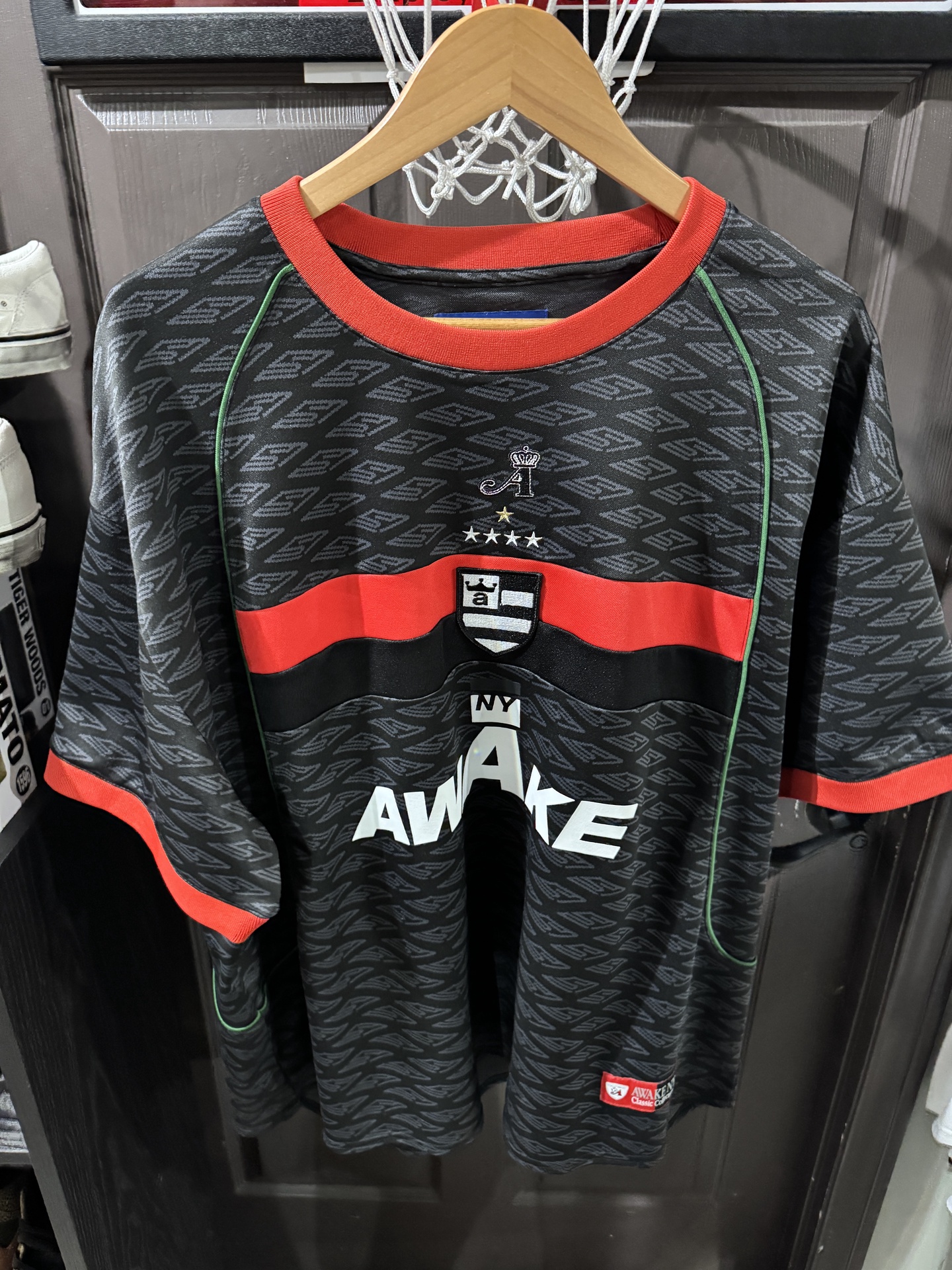 Awake NY Crest Patterned Jersey T-Shirt