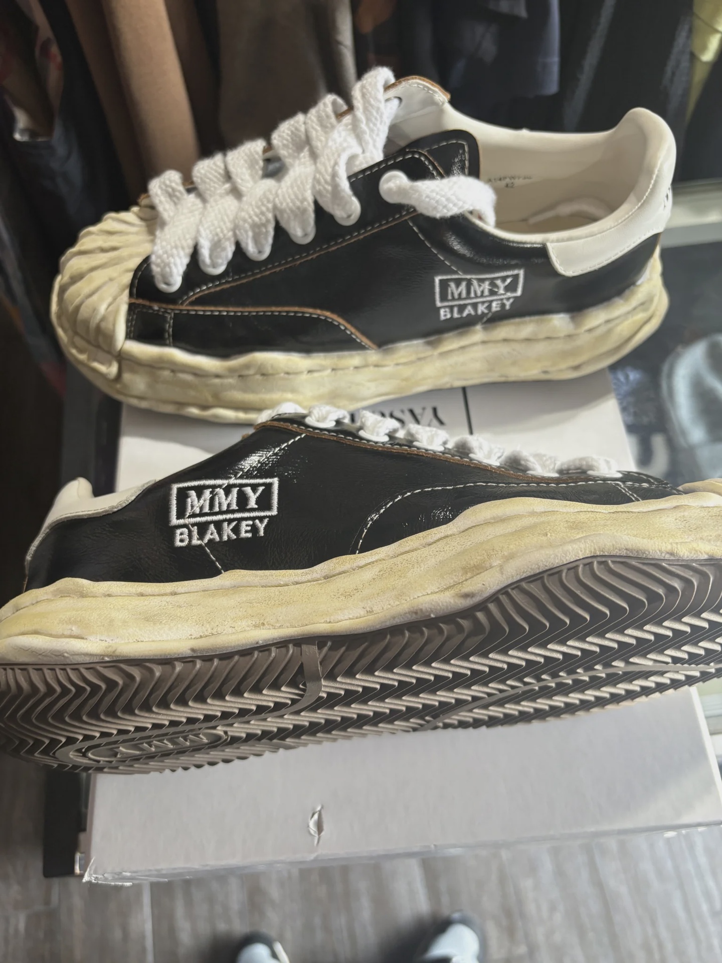 Maison Mihara Yasuhiro Maison Mihara Yasuhiro Blakey OG Sole Wrinkled Leather Low Black White - Size US M 9