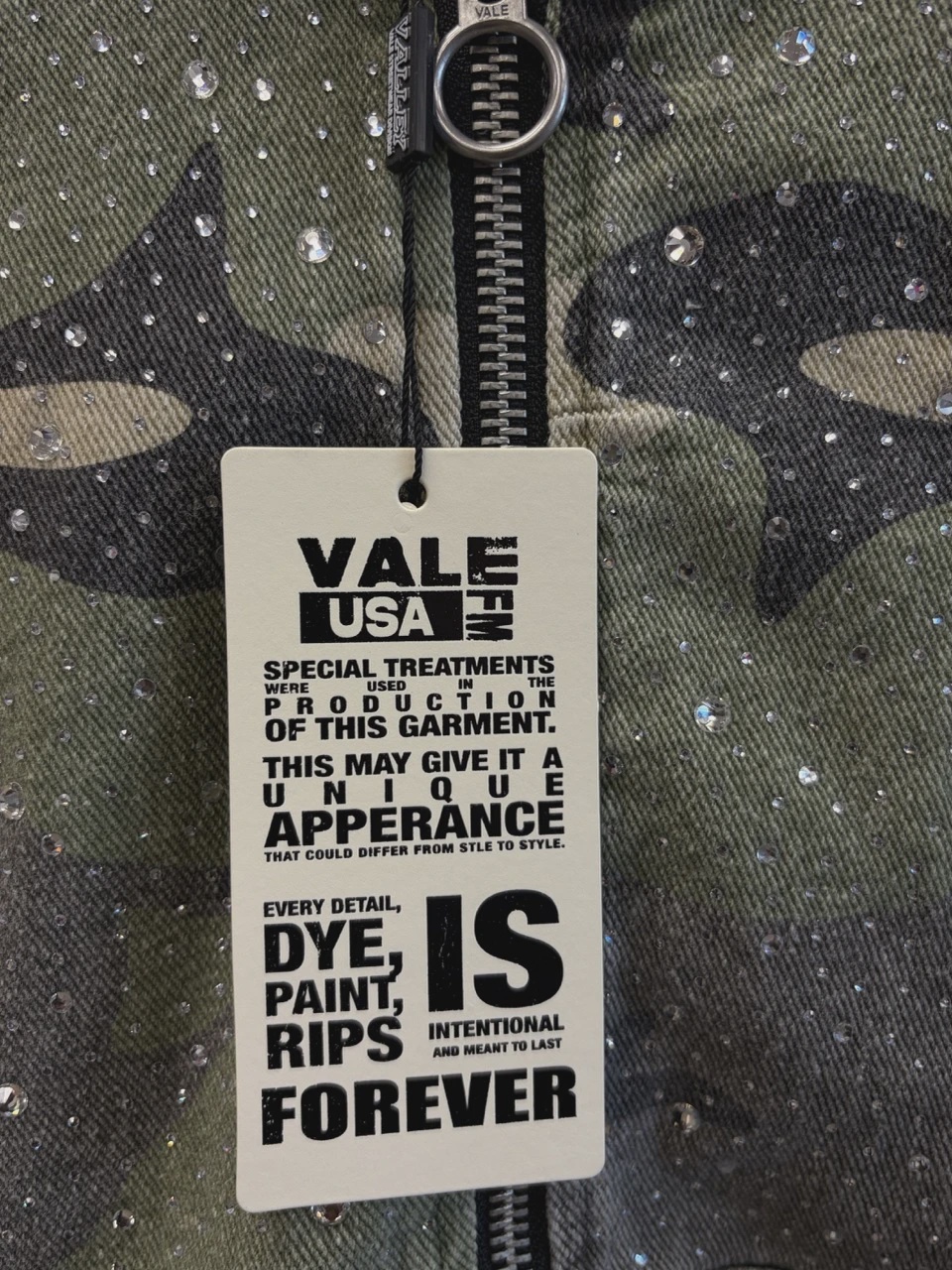 Vale Forever Crystal  Green Camo Work Jacket • Brand New [4644] 3