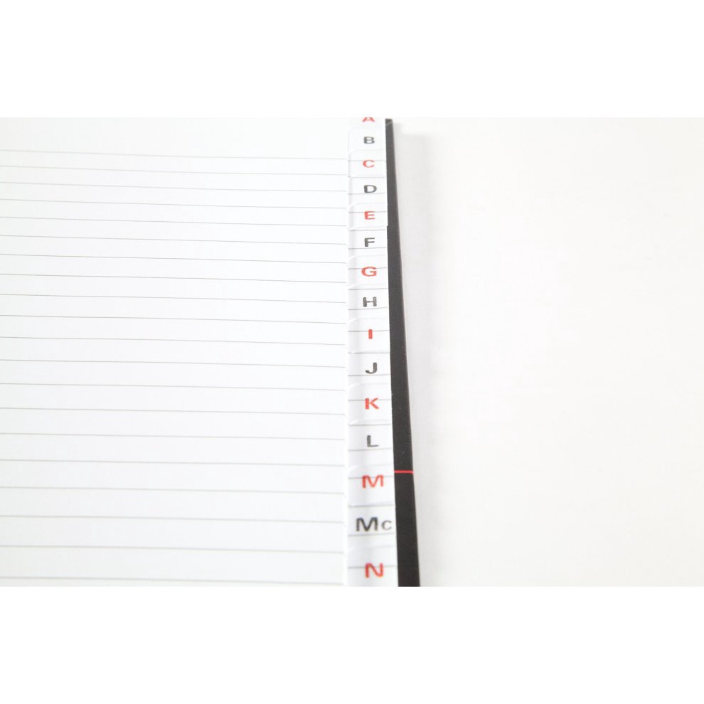 Black & Red Casebound Hardback Matte Notebook (D)
