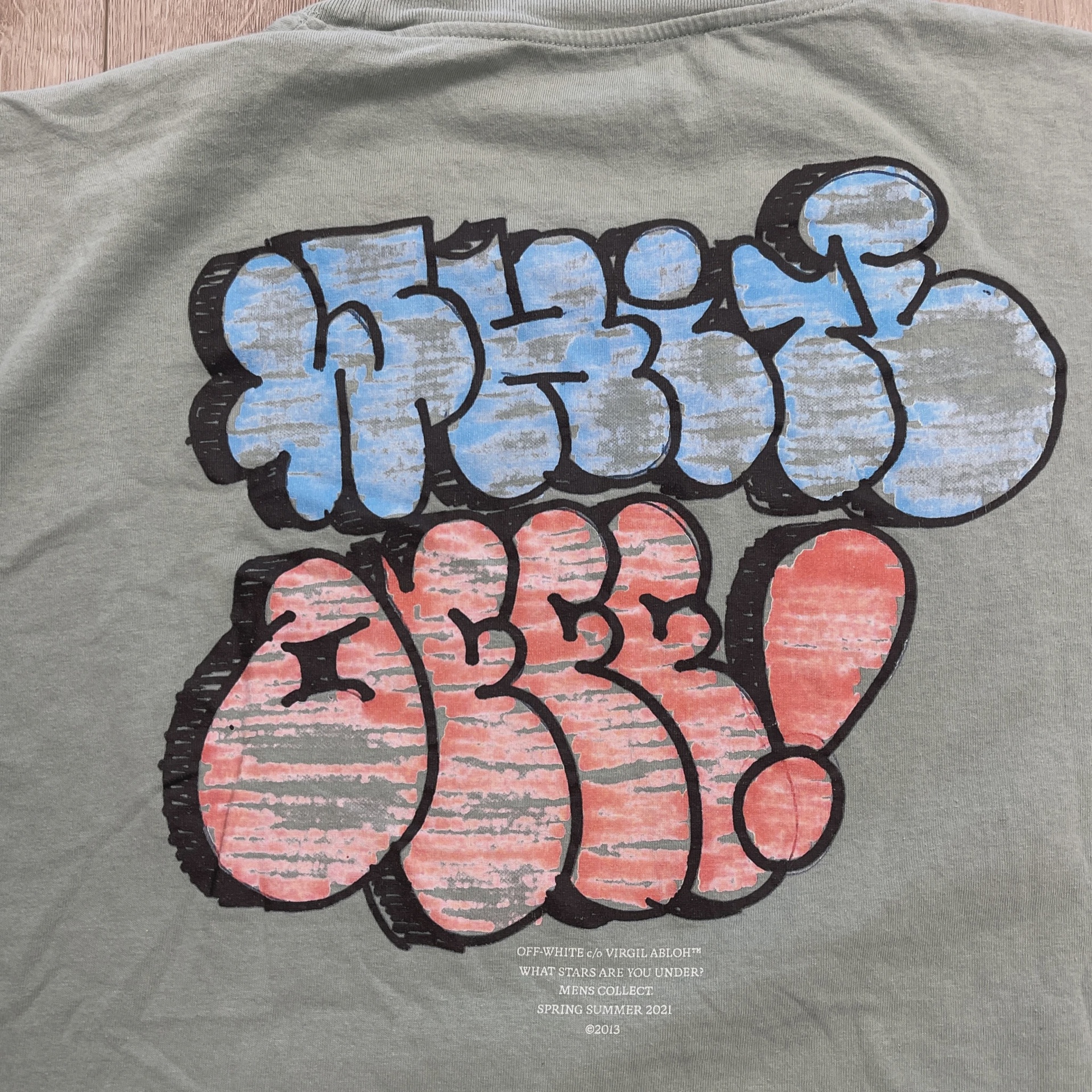 Off-White Graffiti Logo T-Shirt in a jade green colorway • Pre-Owned [2216] 7
