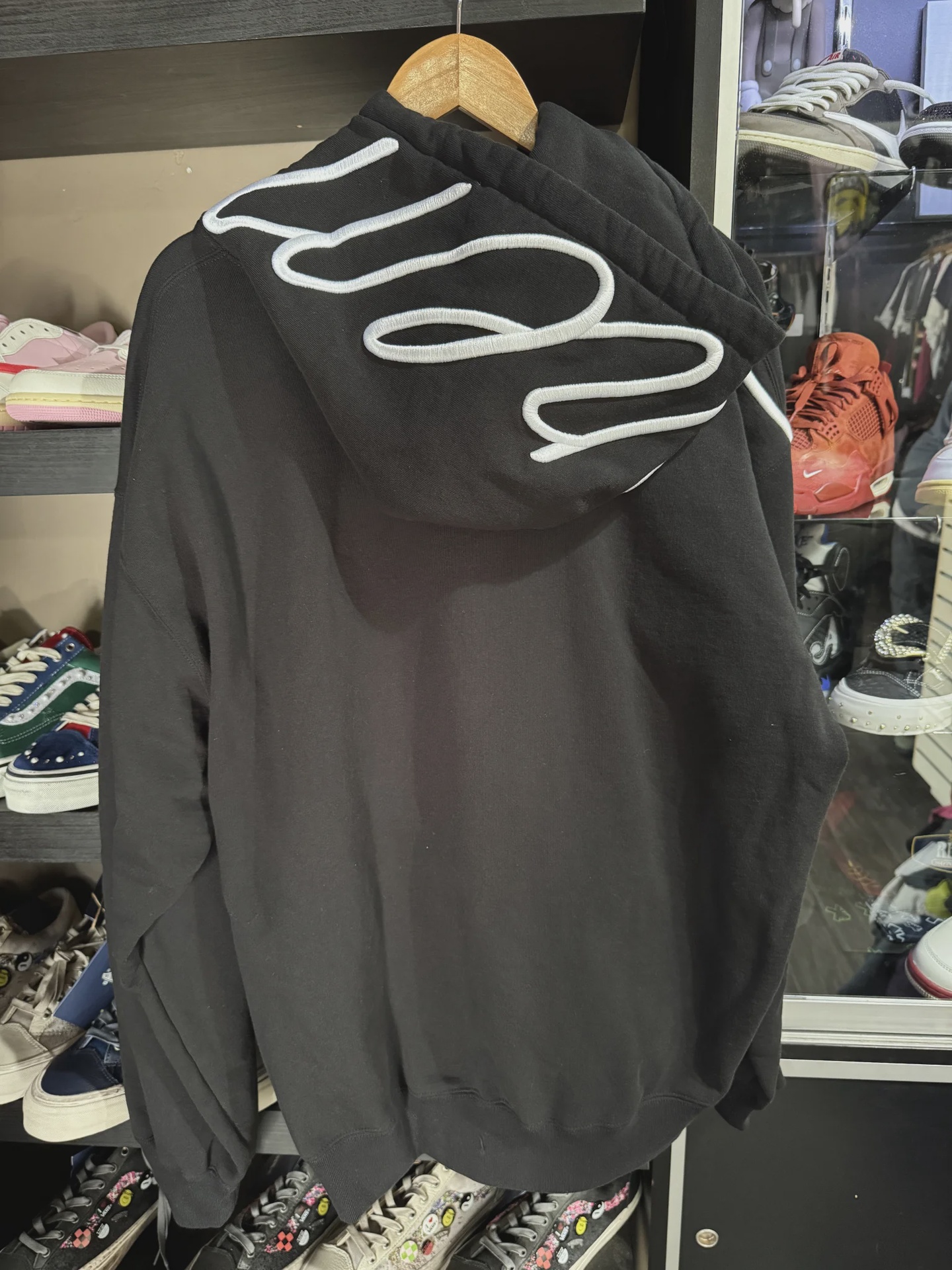 Supreme Shoulder Script Hooded Sweatshirt Black • Brand New [8263] - photo 2