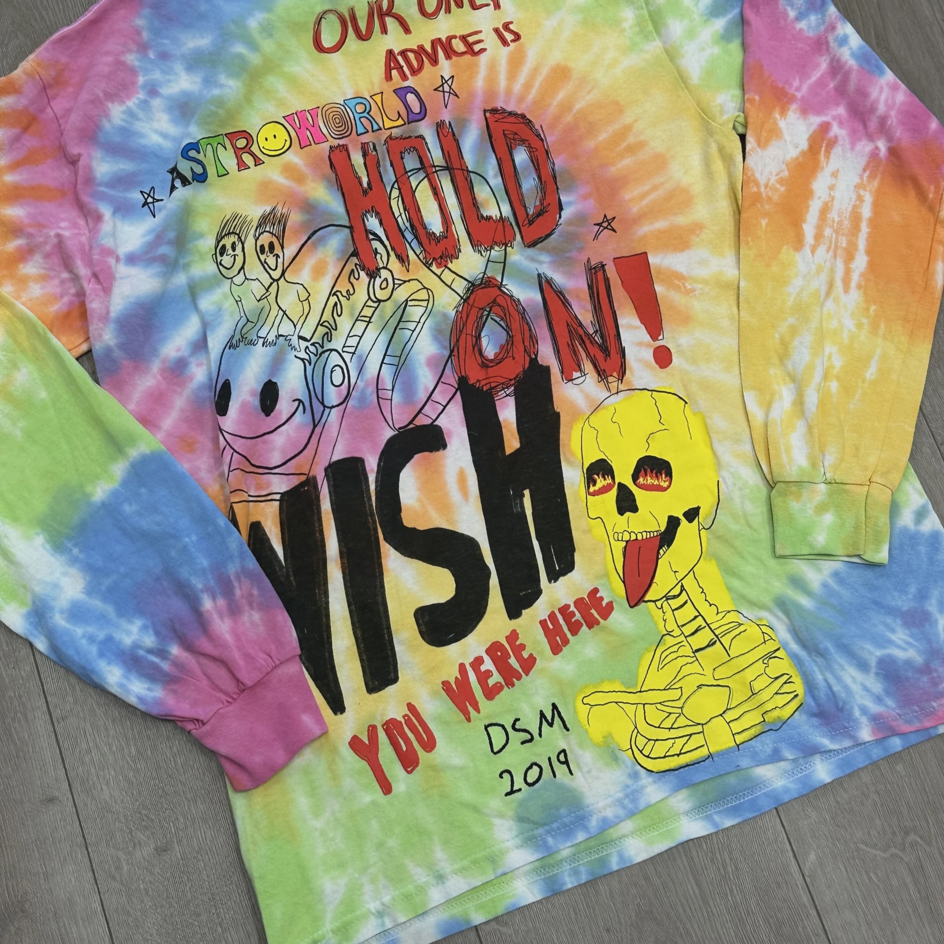 Travis Scott Astroworld x DSM Down To Earth Tee Tie Dye • Brand New [1844] 2