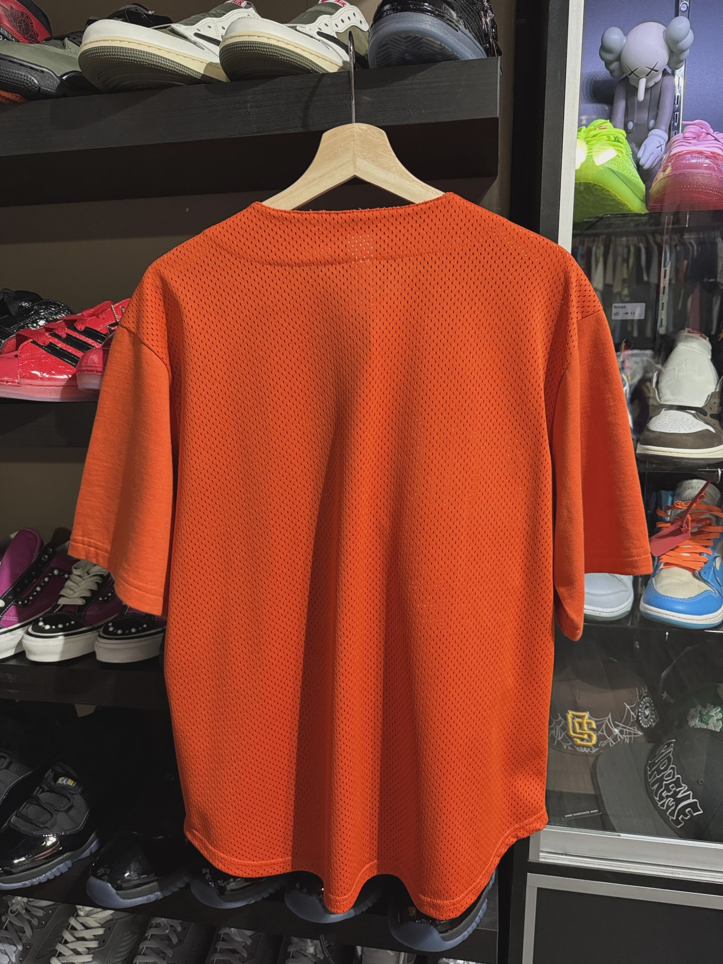 Supreme Orange Mesh Baseball Jersey (Custom) size S • Pre-Owned [2164] 2