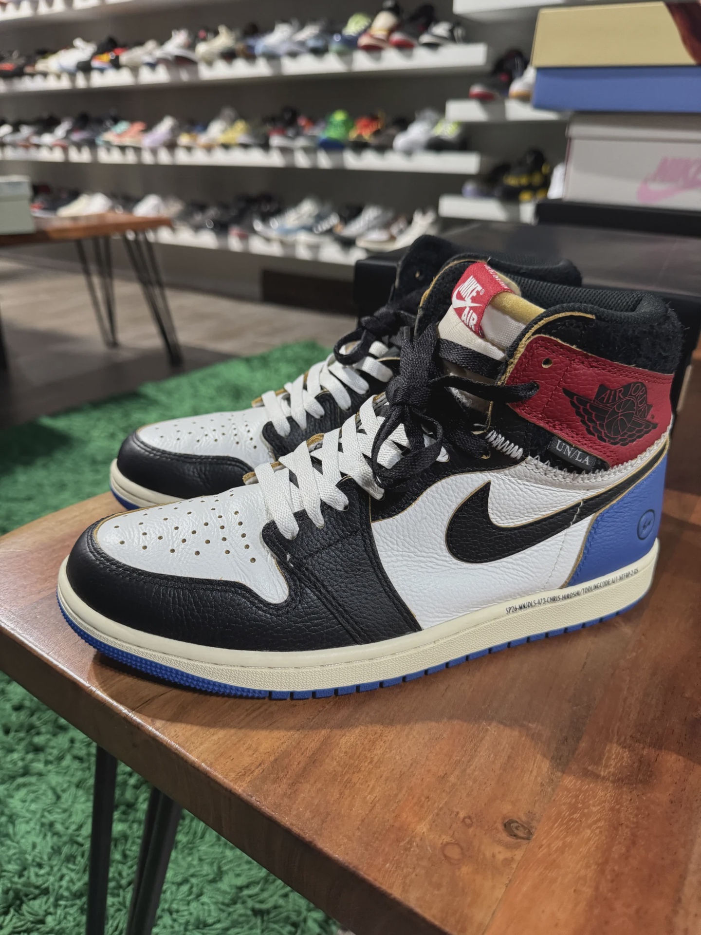 Air Jordan 1 Retro High Original SP Fragment  x Union LA Varsity Red Sport Royal Blue • Brand New [8386] - photo 2