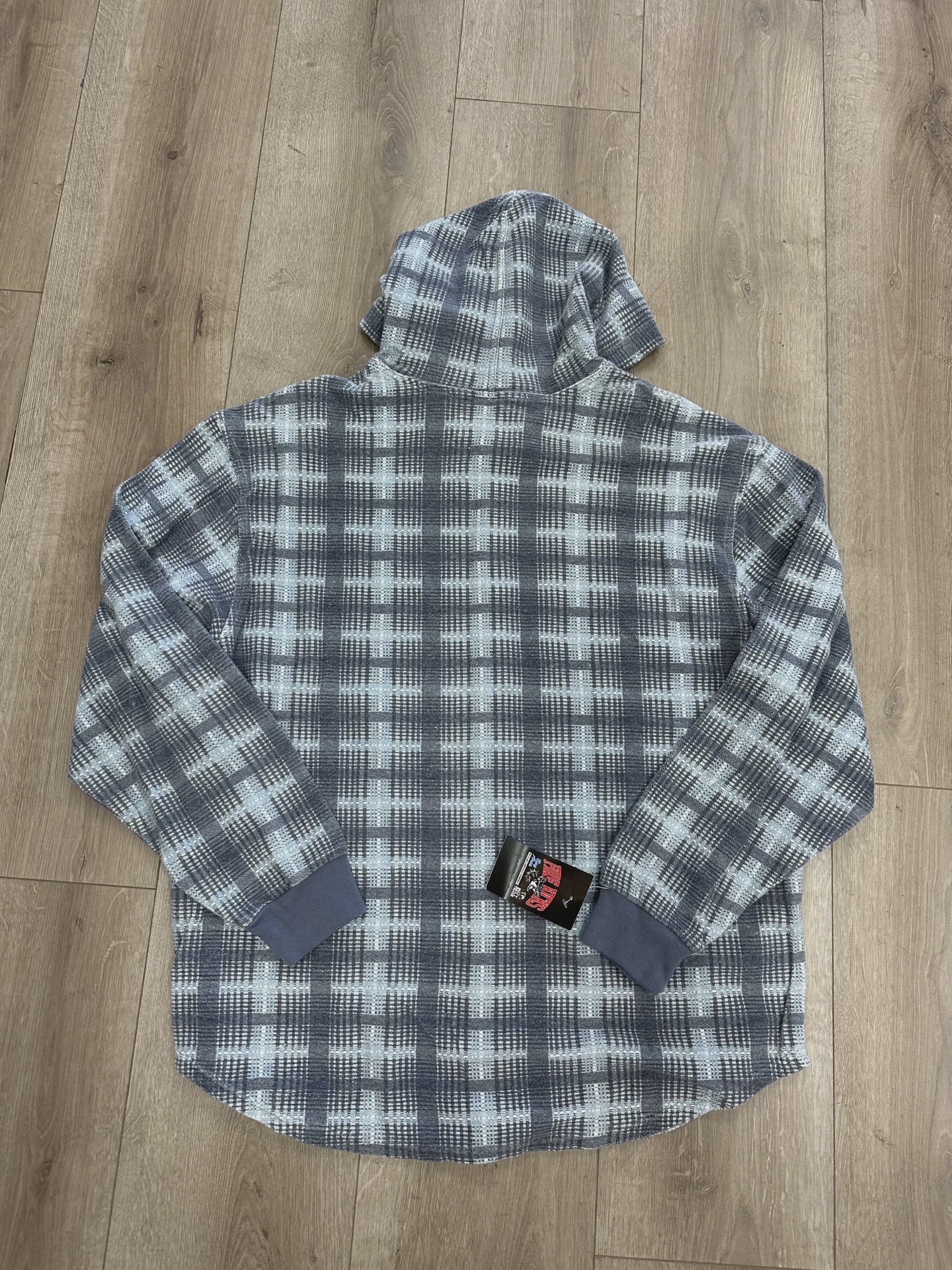 FW23 Supreme Hooded Plaid Knit Shirt 'Blue' • Pre-Owned [6584] 3