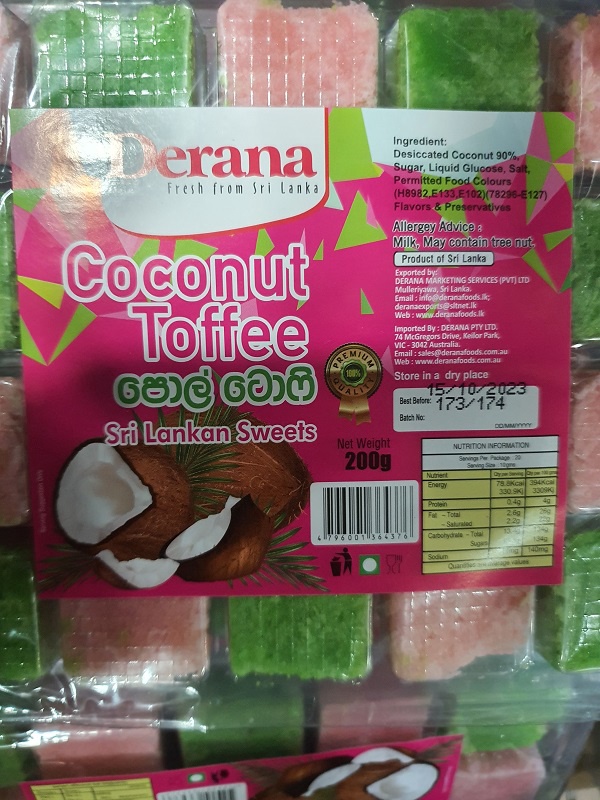 Derana Coconut Toffee 200g