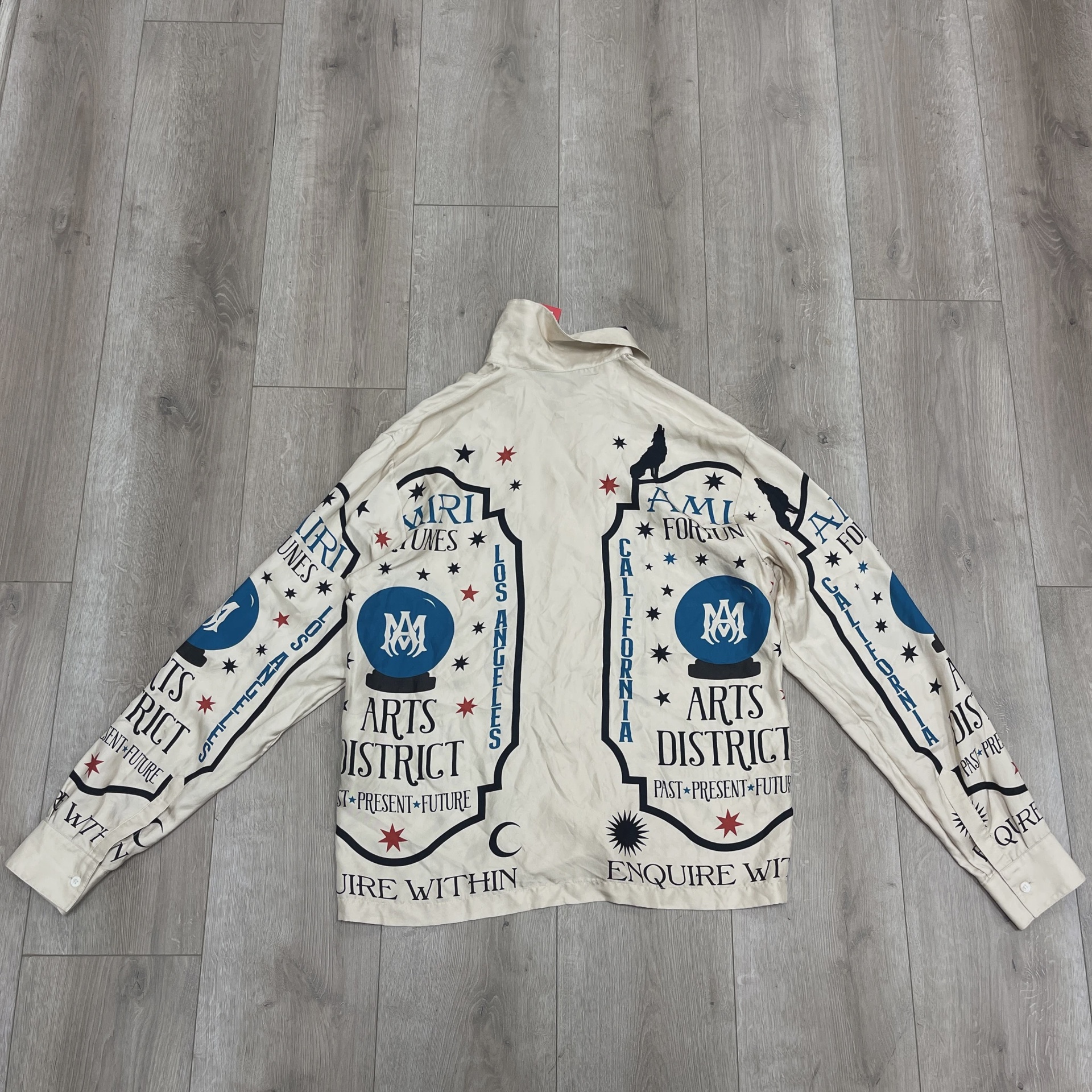 Amiri Fortune Long-Sleeve Bowling Shirt 'Alabaster' • Pre-Owned [3561] 3