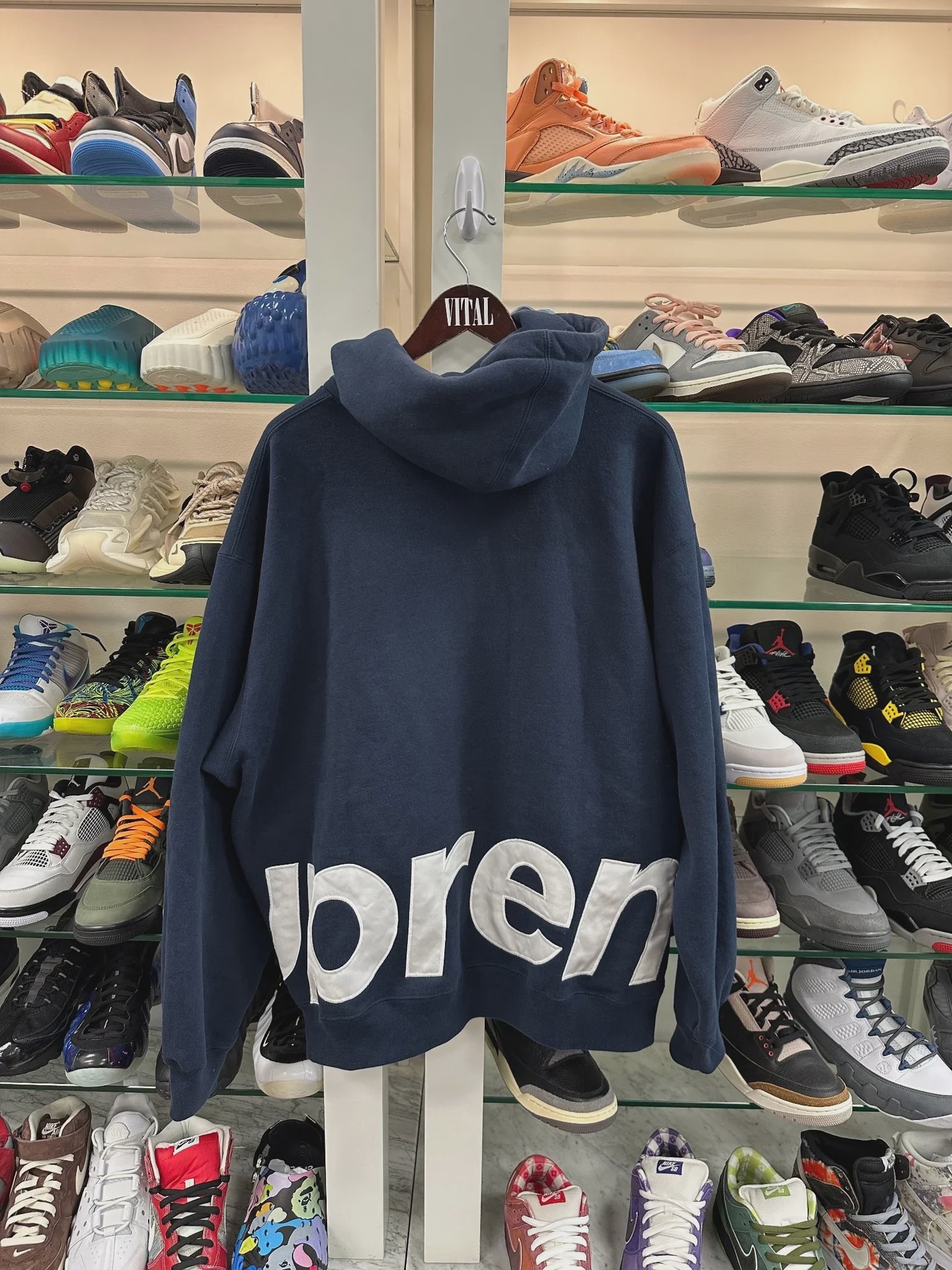 Supreme Big Logo Zip Up Hooded Sweatshirt Navy • Brand New [5179] - photo 3