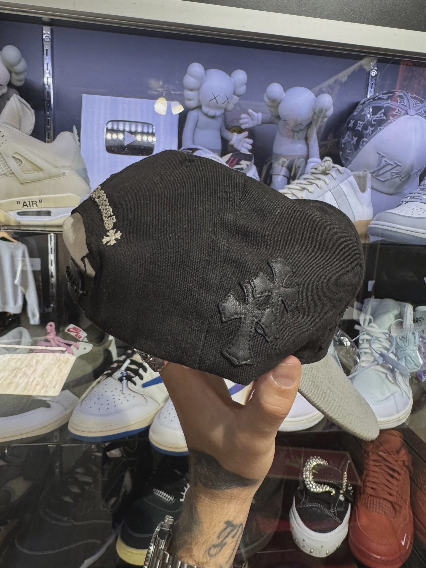 Chrome Hearts Black and Grey Cross Patch Hat • Pre-Owned [3696] - photo 4