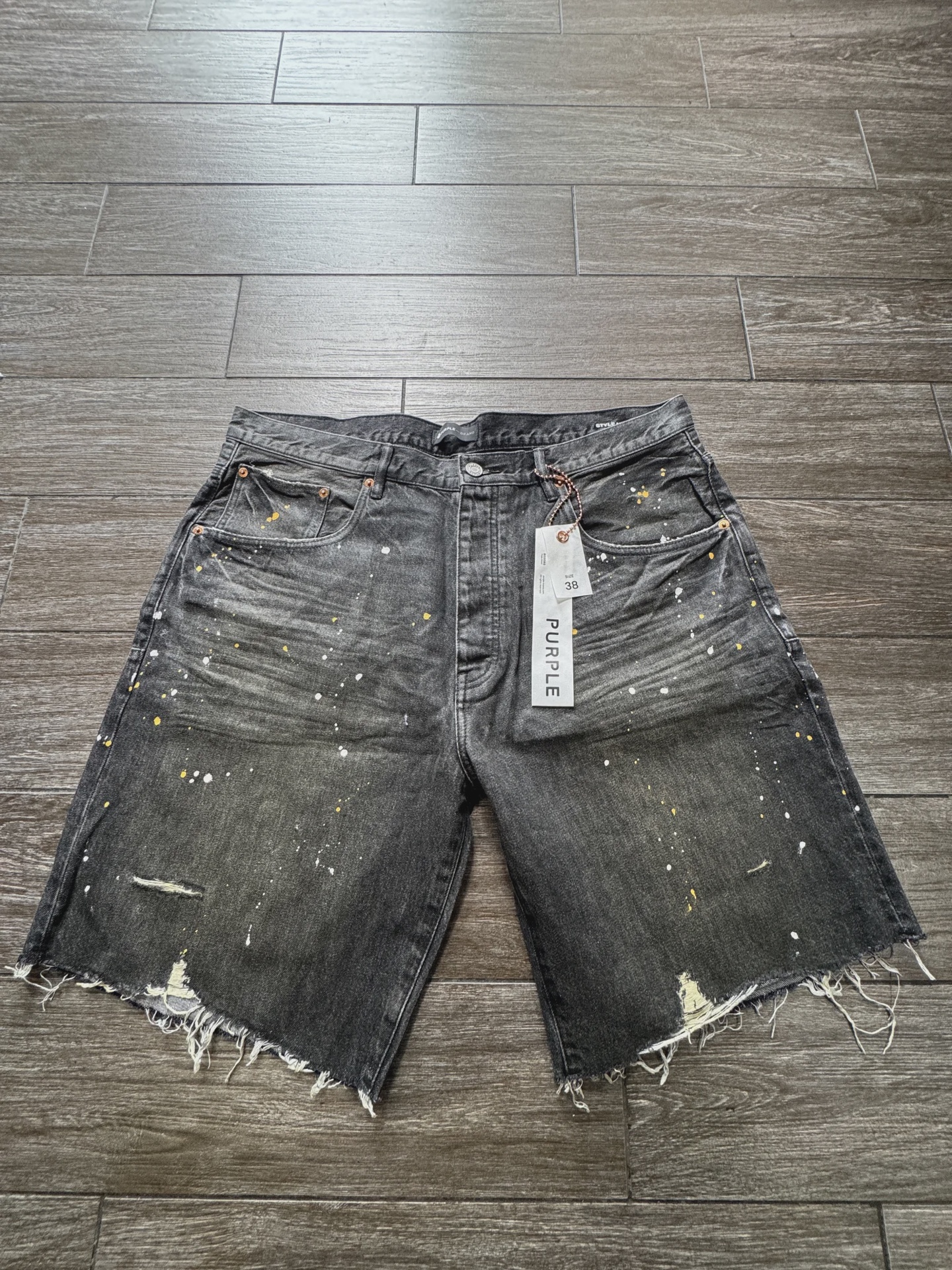 Purple Black Paint Shorts • Pre-Owned [0289] - photo 1