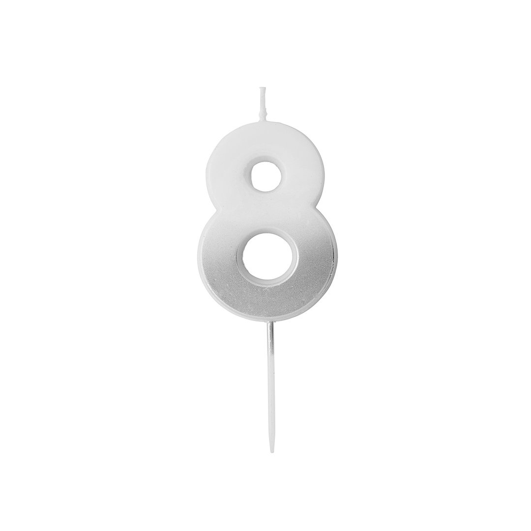 Hootyballoo - Silver Ombre Number Candle