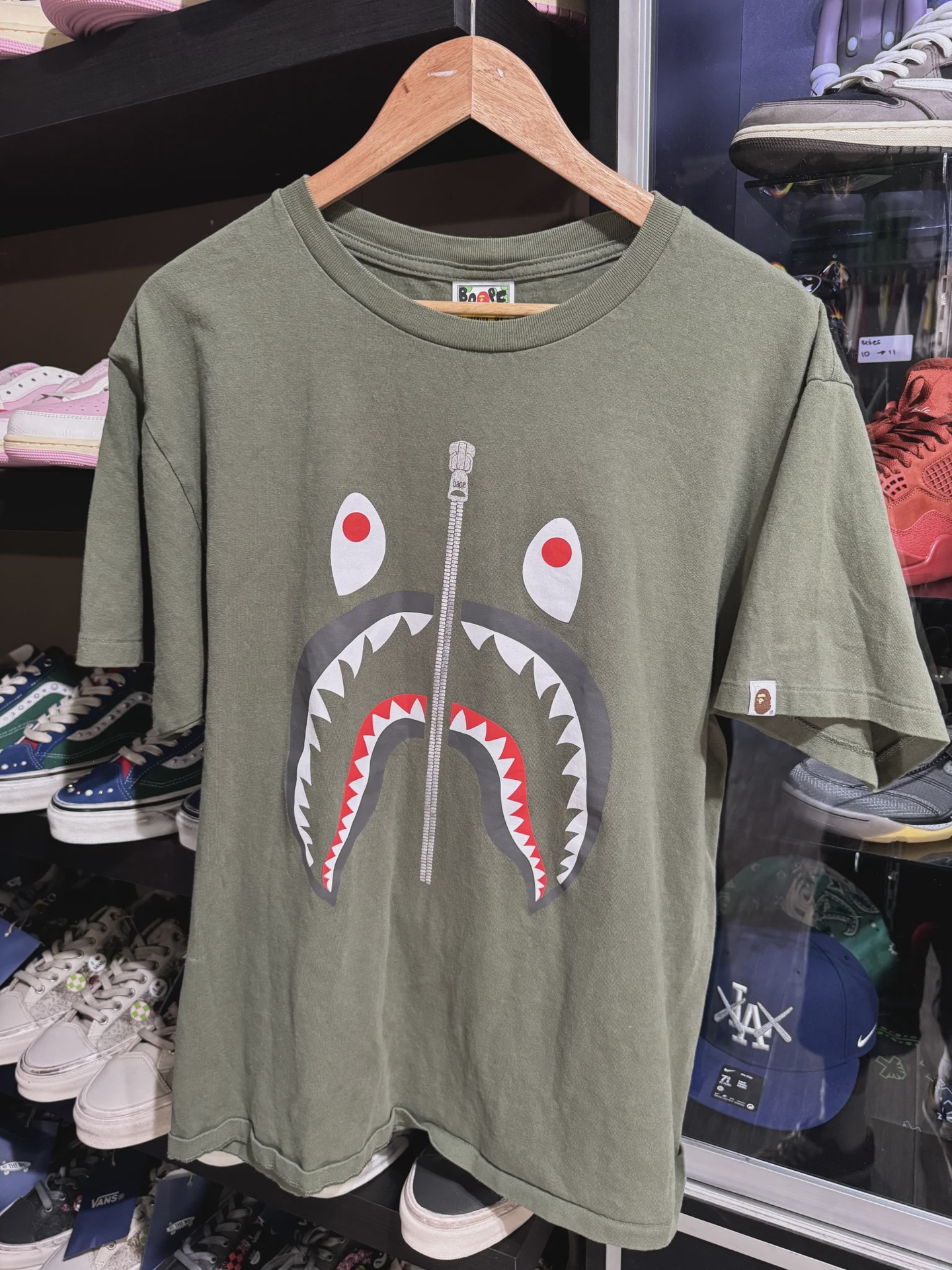 BAPE Bape Shark Olive Tee XL - Size XL