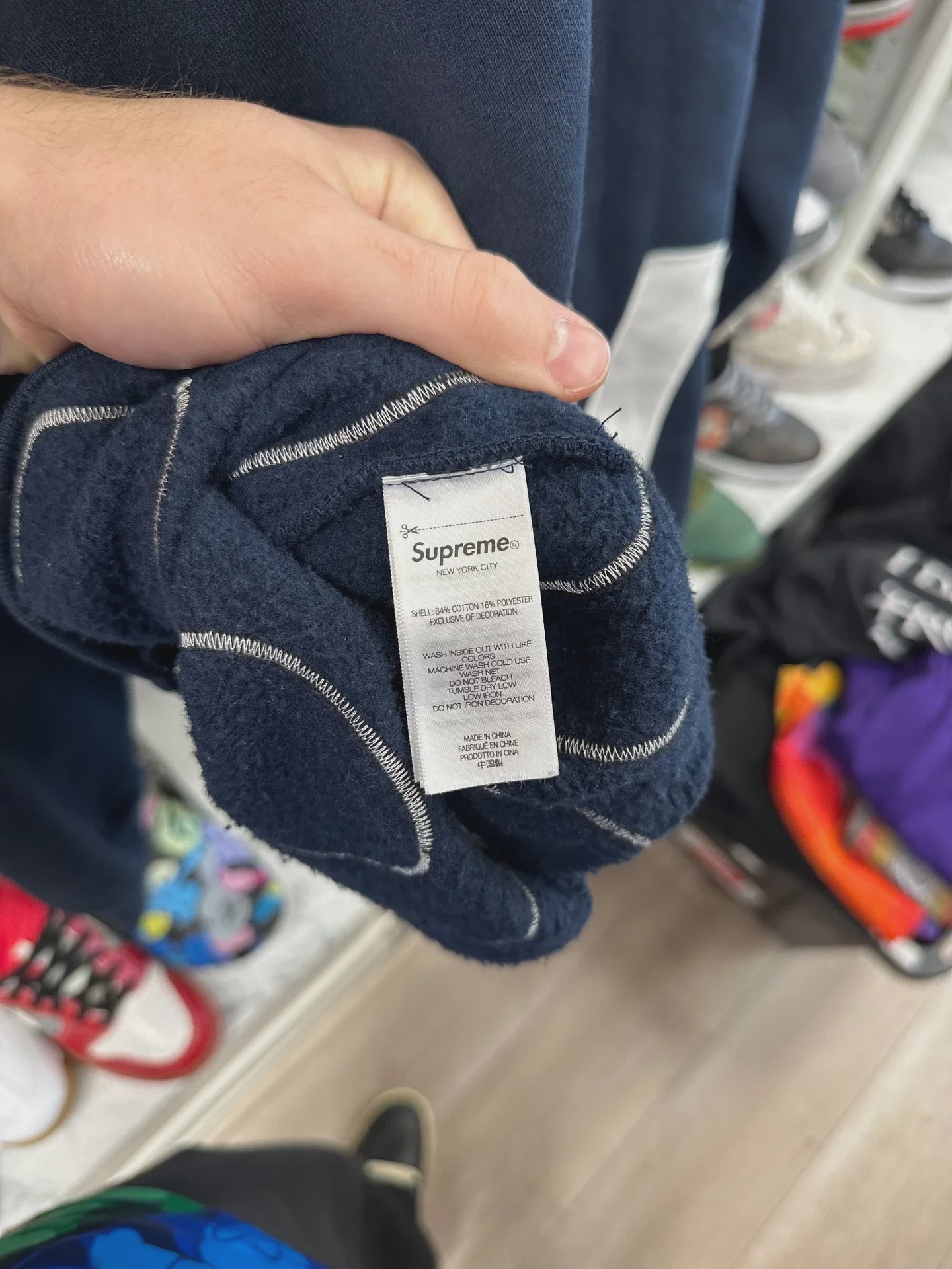 Supreme Big Logo Zip Up Hooded Sweatshirt Navy • Brand New [5179] - photo 2