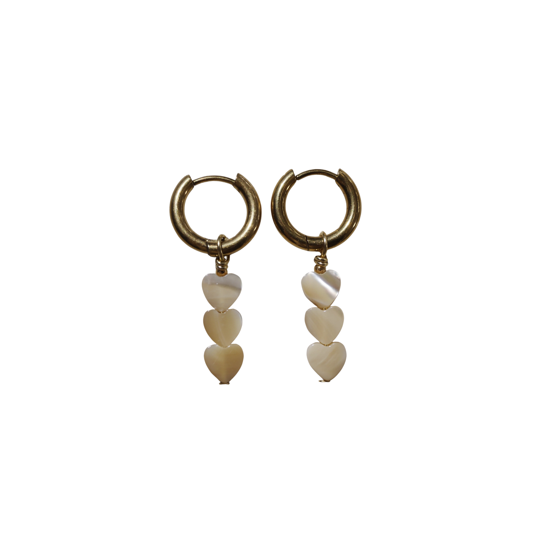 Beige Heart Earrings — foto 1