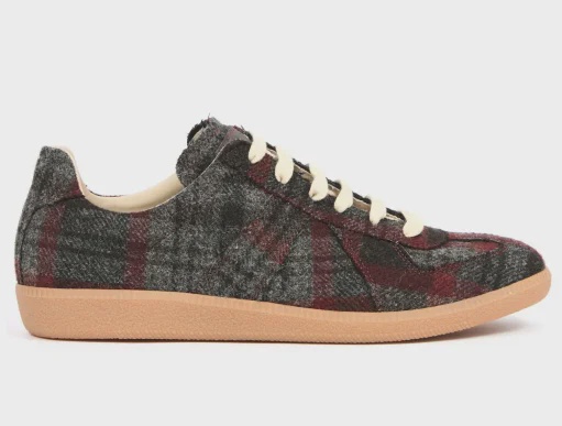 Maison Margiela MAISON MARGIELA Limited Edition 118/403 Plaid Wool Sneakers - Size US M 8