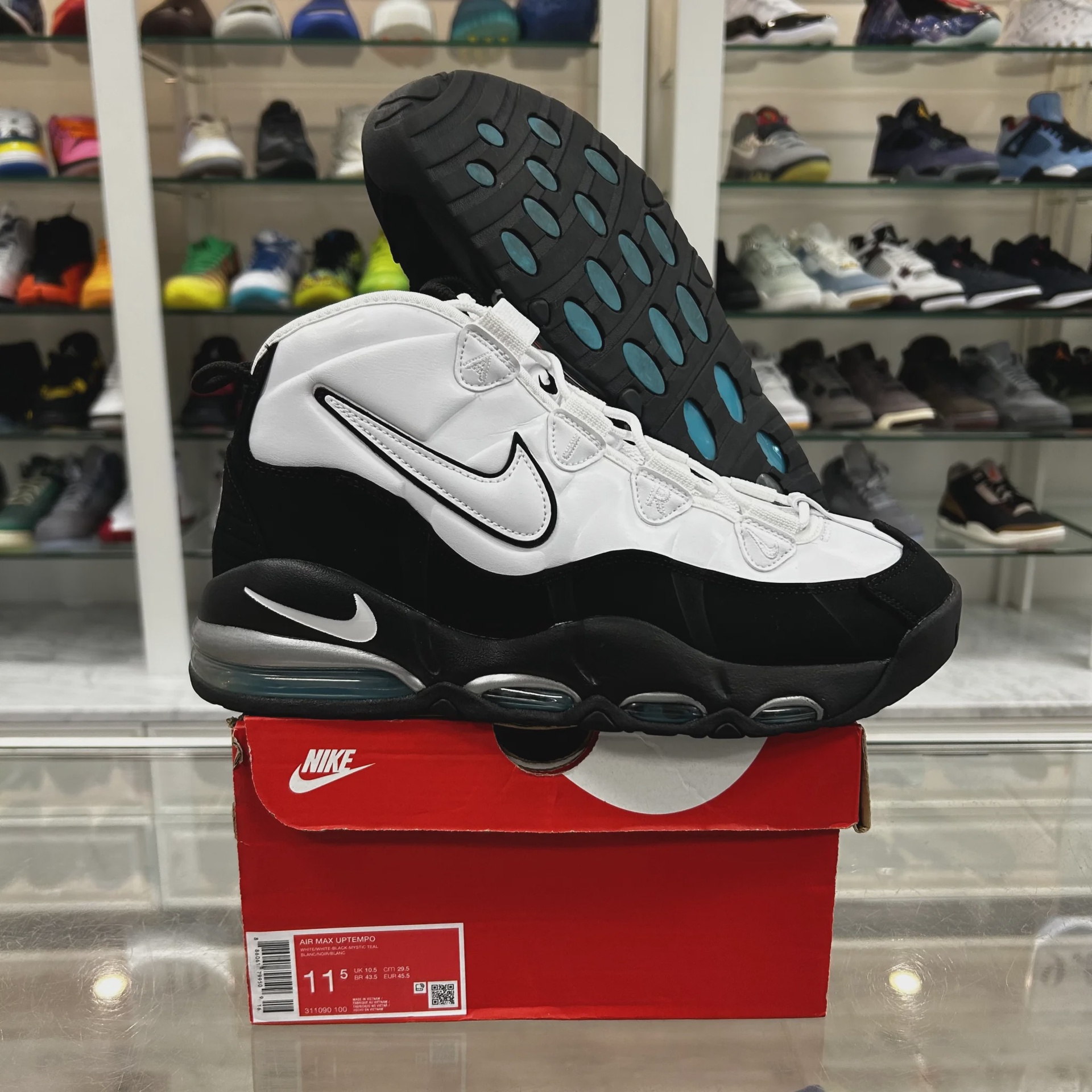 Nike Air Max Uptempo 95 White Black Teal • Pre-Owned [7577] - photo 7
