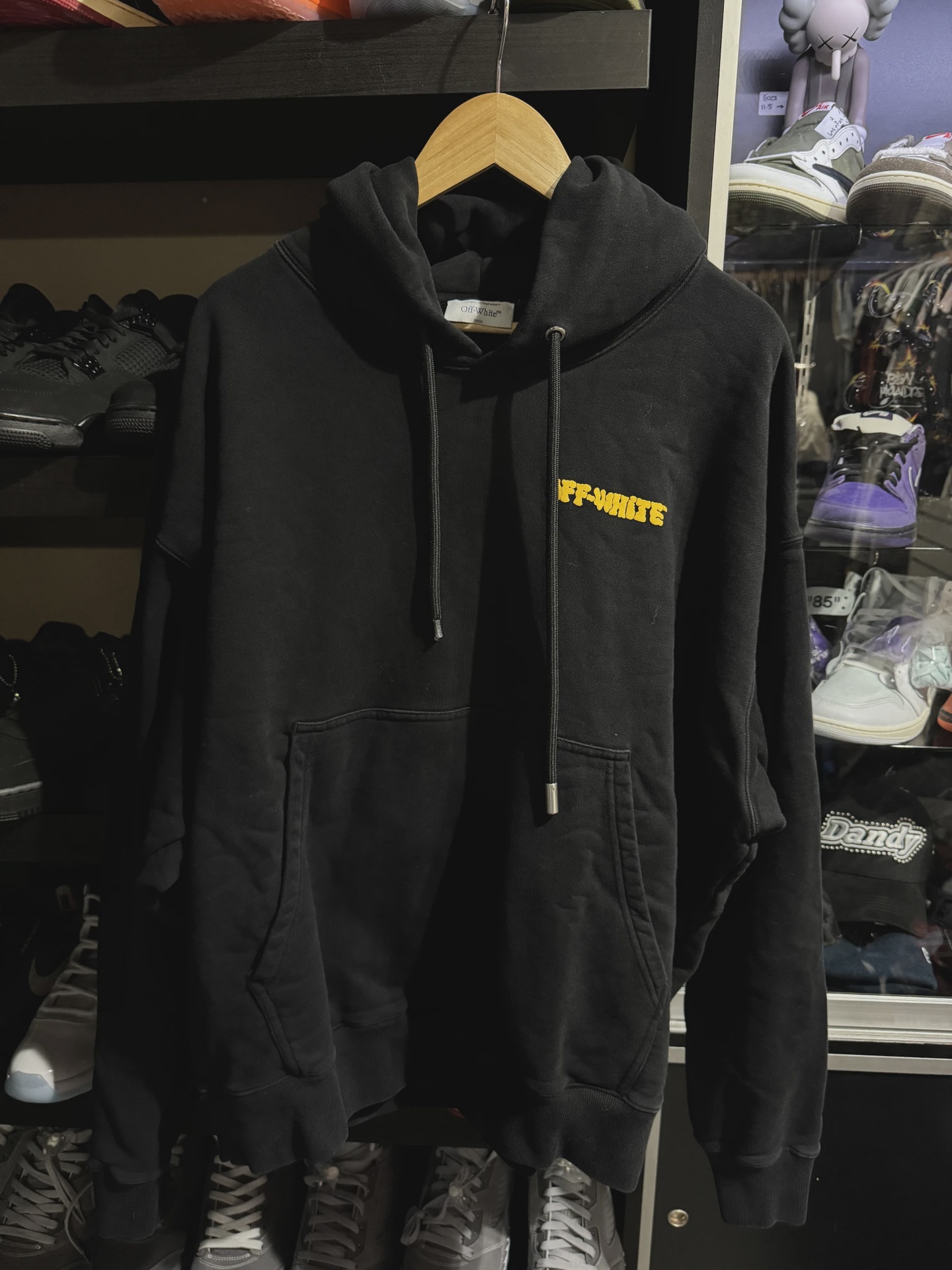Off White Black Hoodie (size XXL) • Pre-Owned [9064]