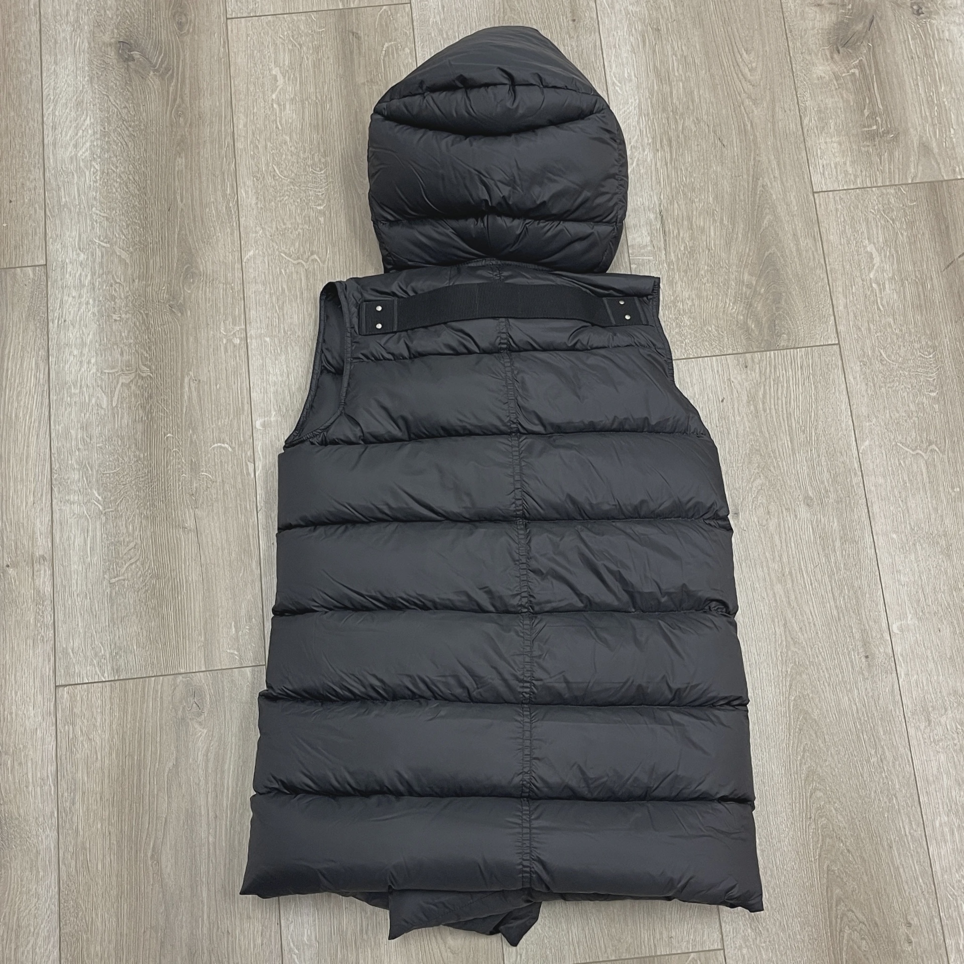 RICK OWENS KIDS Duvet Quilted Nylon Hooded Down Gilet • Pre-Owned [1520] 3