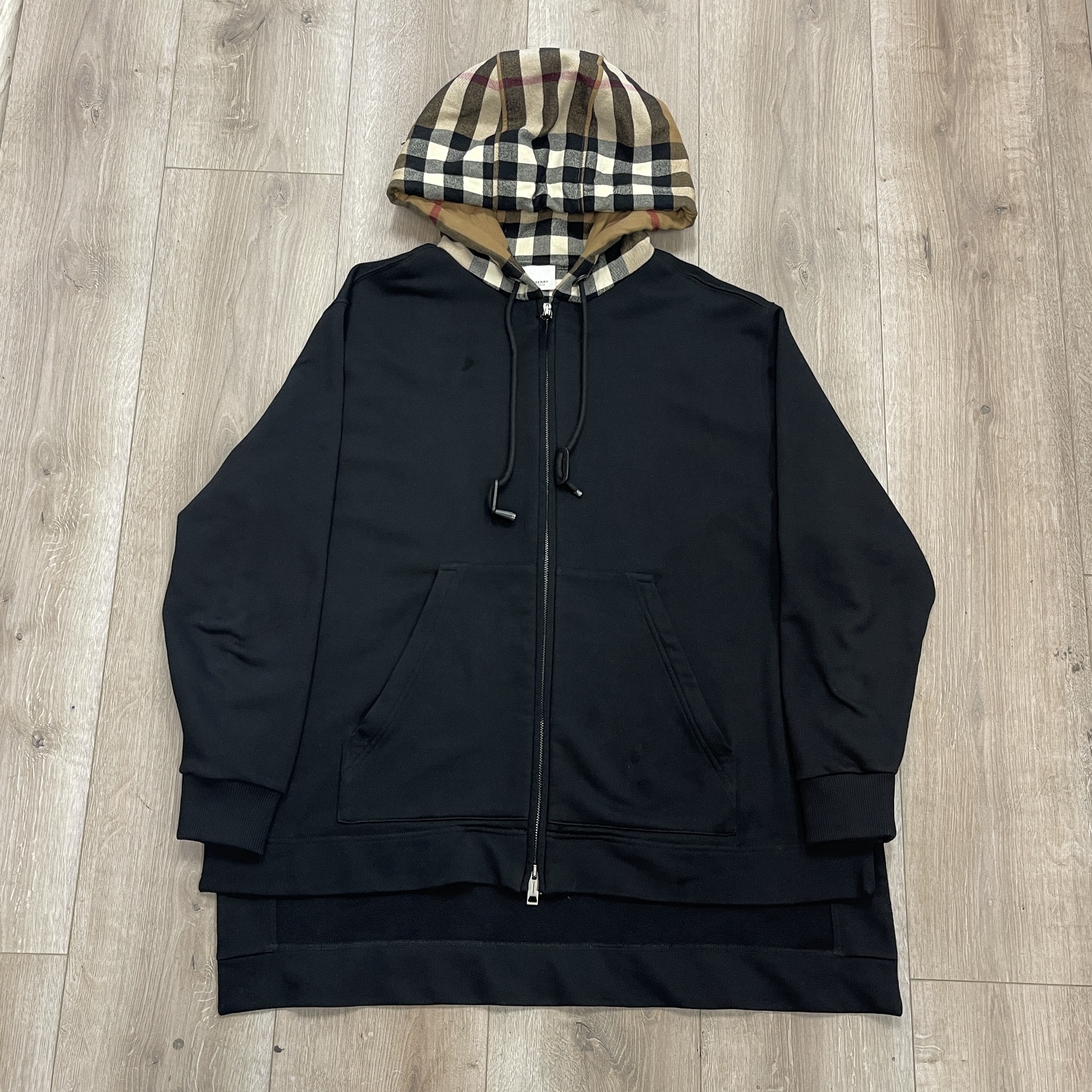 Burberry check-pattern zip-up hoodie - Pre-Owned
