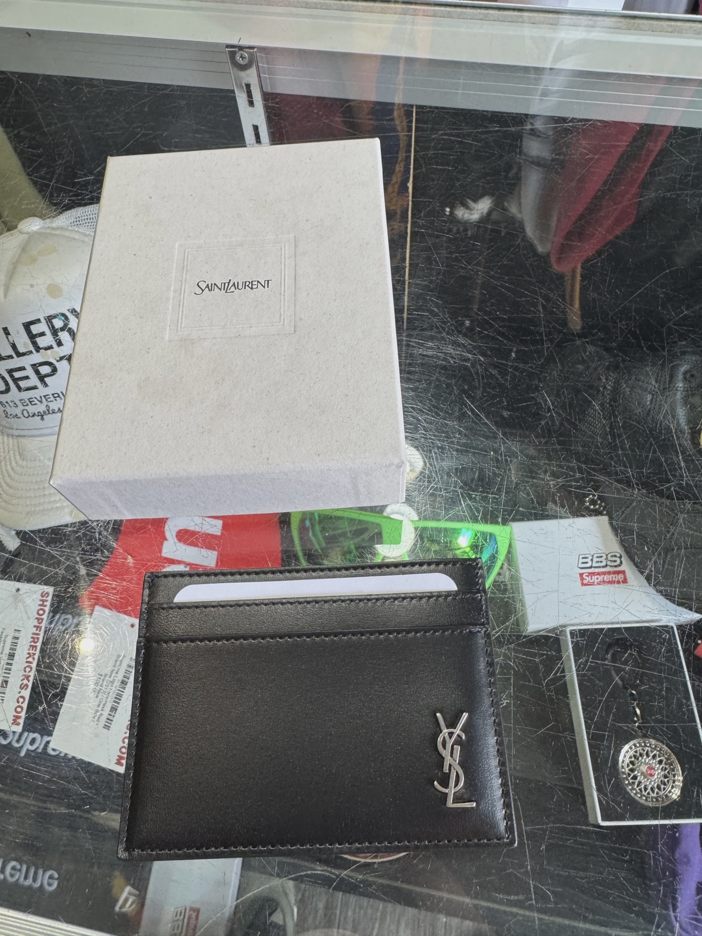 YSL Black Leather Card Holder • Brand New [5837] - photo 1