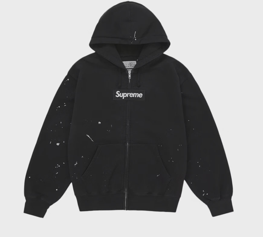 Supreme Supreme MM6 Maison Margiela Box Logo Zip Up Hooded Sweatshirt - Size XL