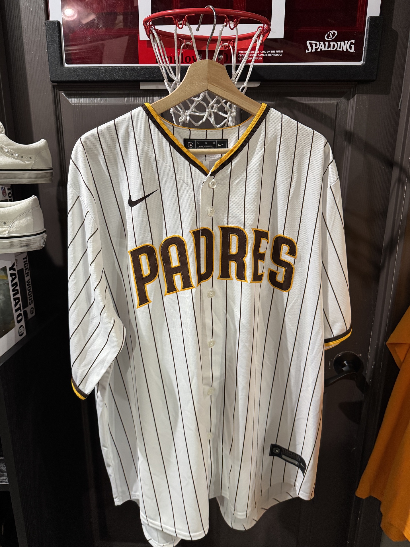 Nike San Diego Padres Jersey 'Hader' Brown Gold Pinstripe