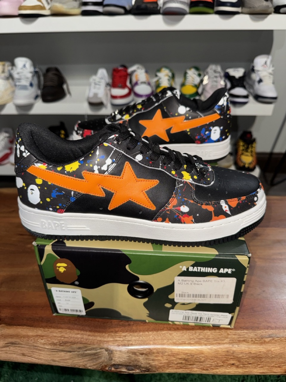 A Bathing Ape Bape Sta Paint Splatter Black - Pre-Owned 2