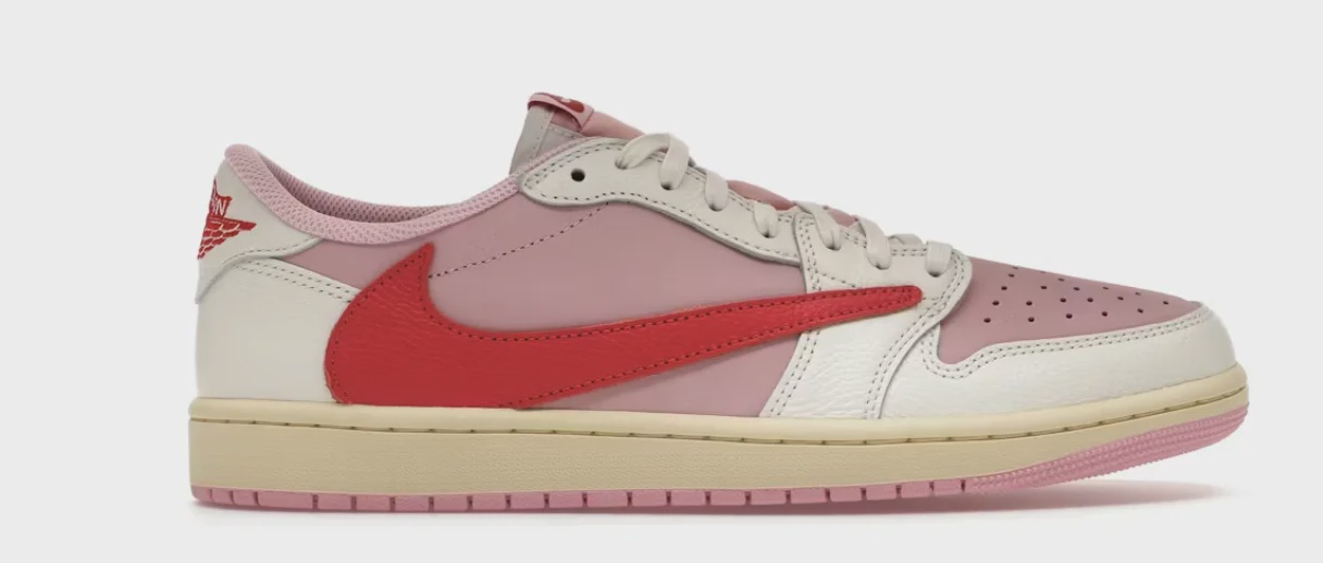 Jordan Air Jordan 1 Retro Low Original SP Travis Scott Sail Tropical Pink - Size US M 10.5