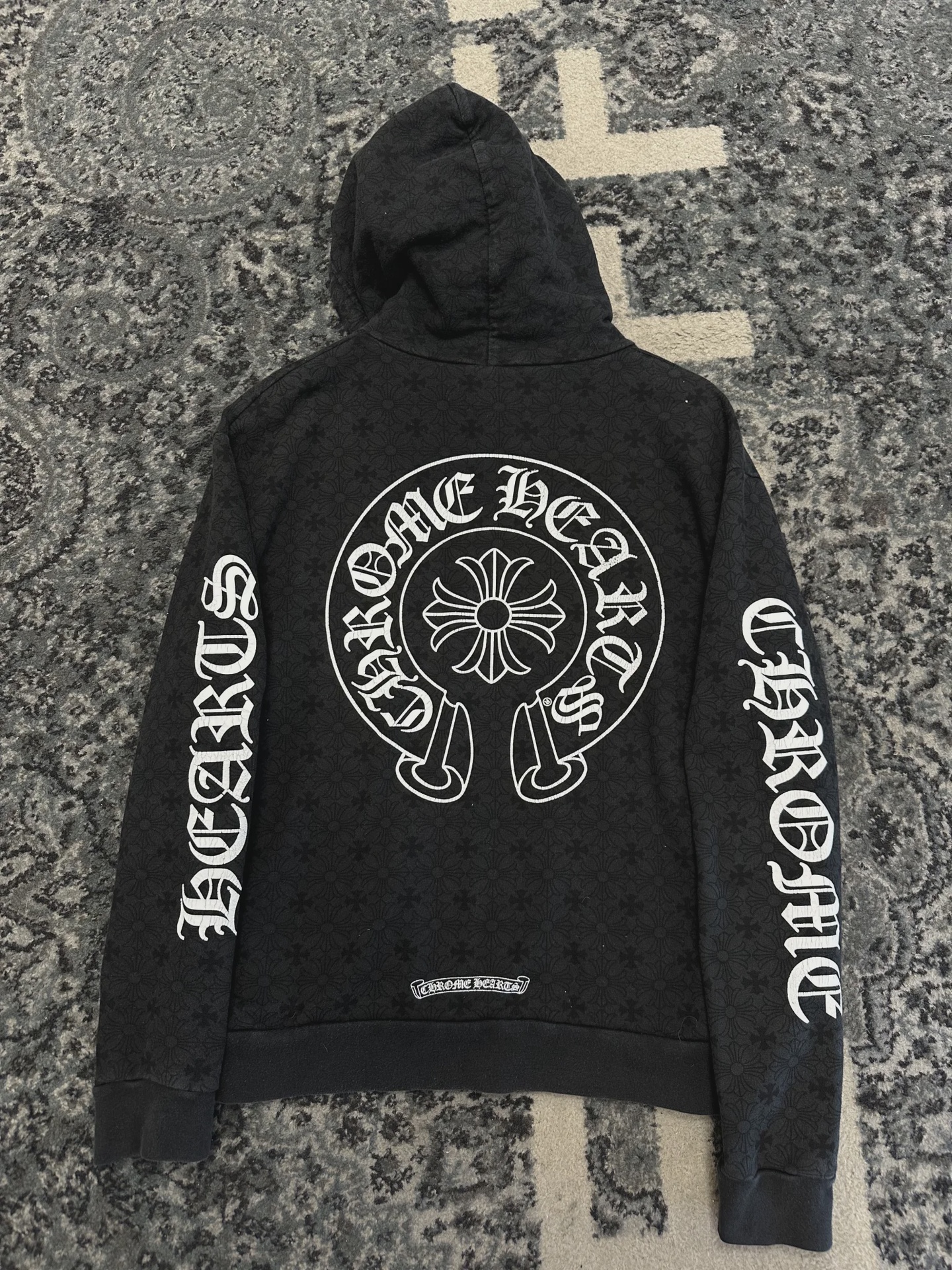 Chrome Hearts Monogram Vertical Logo Hoodie 'Black' • Pre-Owned [7772] - photo 3