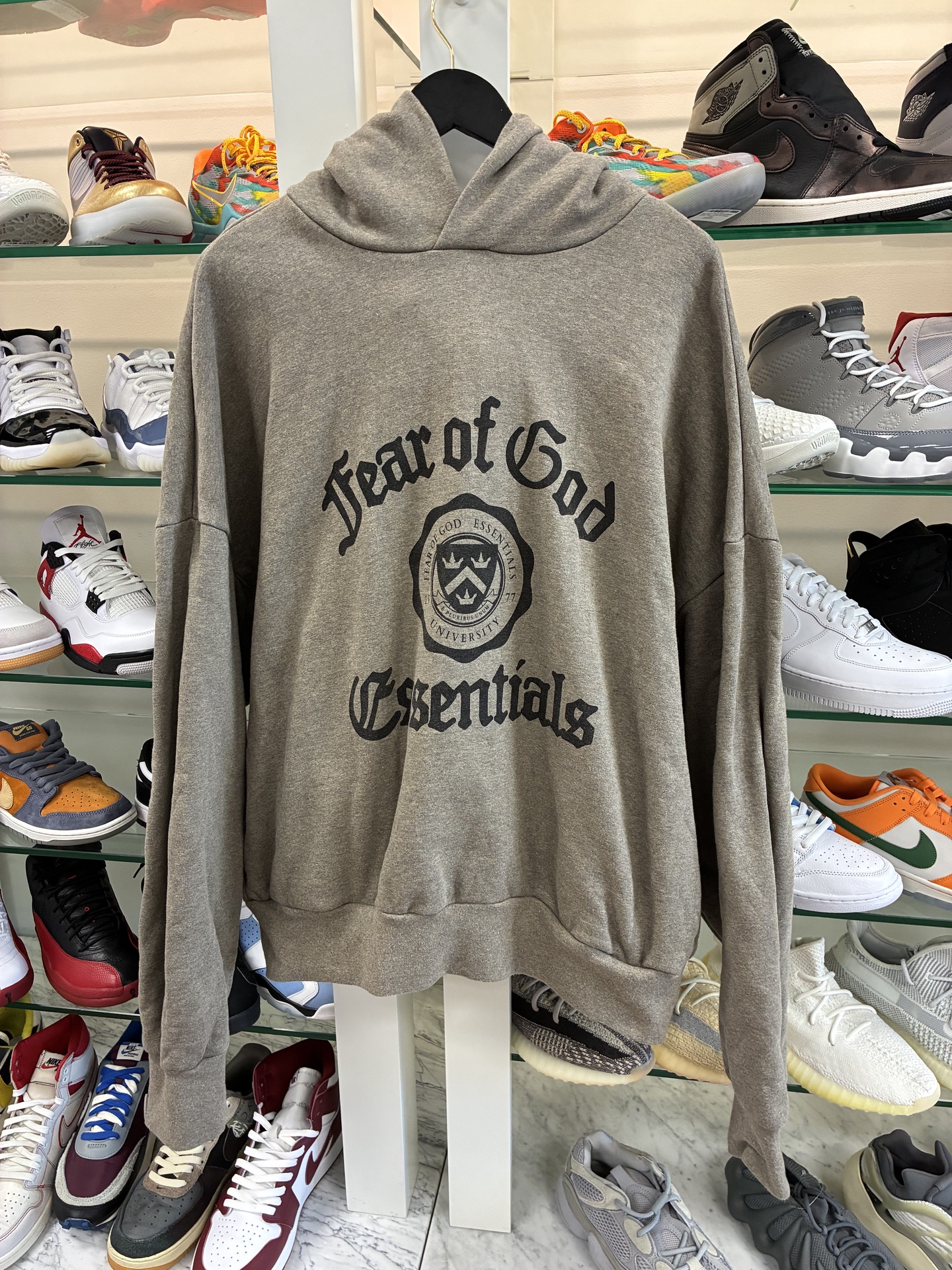 Fear of God Essentials Heather Grey Heavy Fleece Vintage Hoodie - Pre-Owned