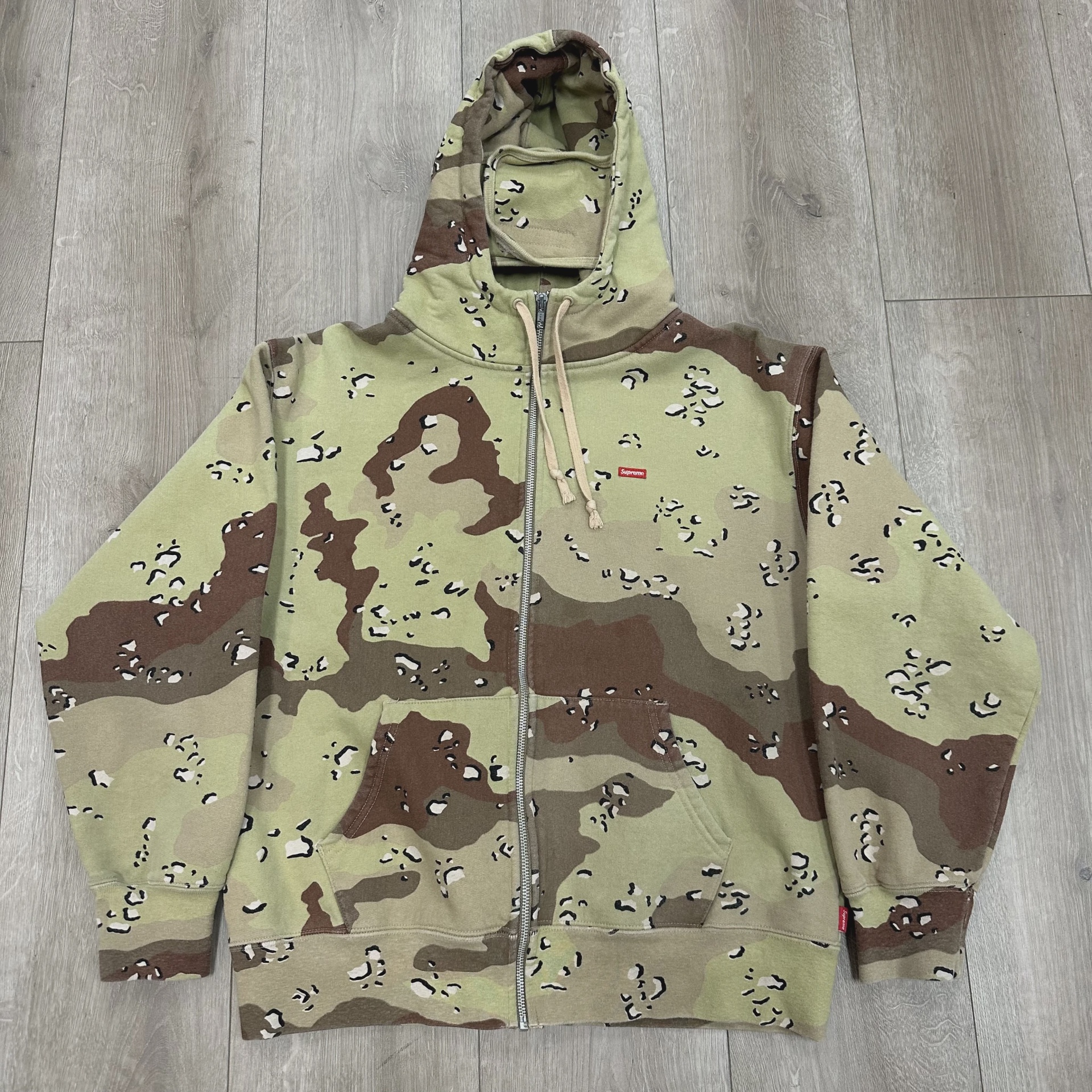 Supreme Small Box Facemask Zip Up Hoodie Camo  • Pre-Owned [0940]