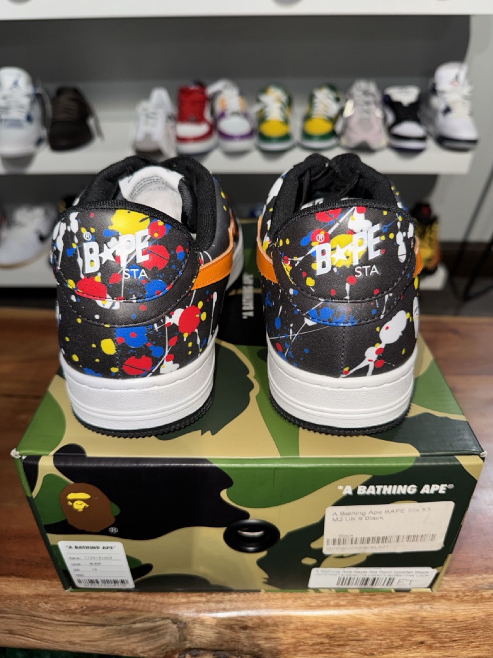 A Bathing Ape Bape Sta Paint Splatter Black - Pre-Owned 4