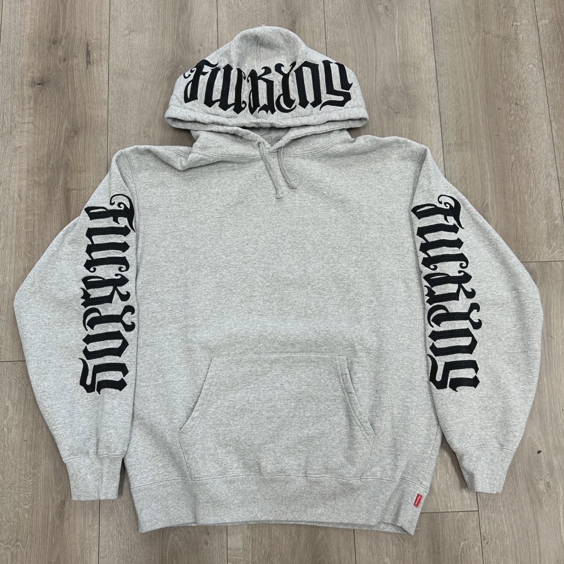 Supreme Ambigram Hooded Sweatshirt in Heather Grey • Pre-Owned [3502] - photo 1